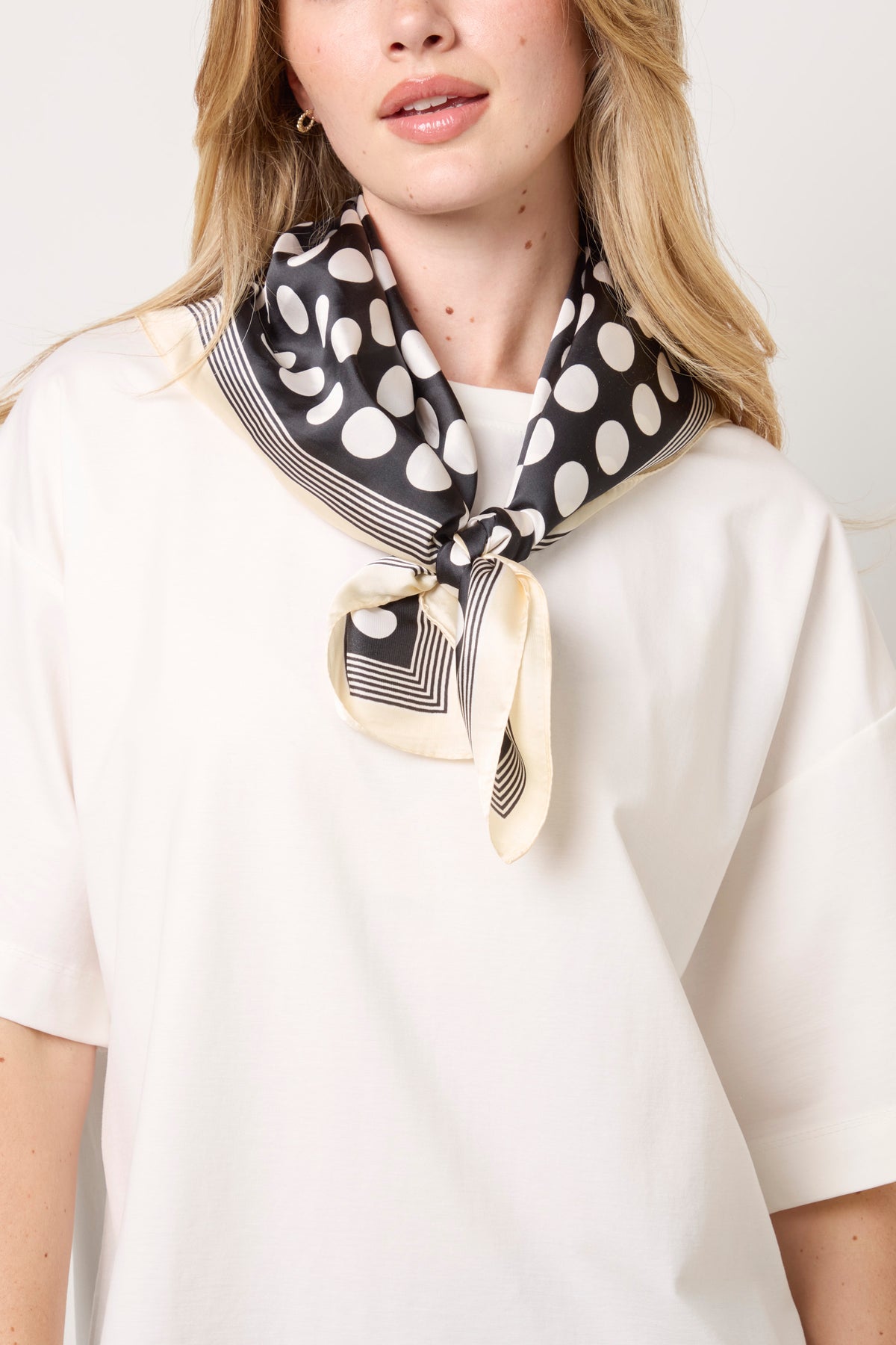 Big Polka Dot Satin Square Scarf