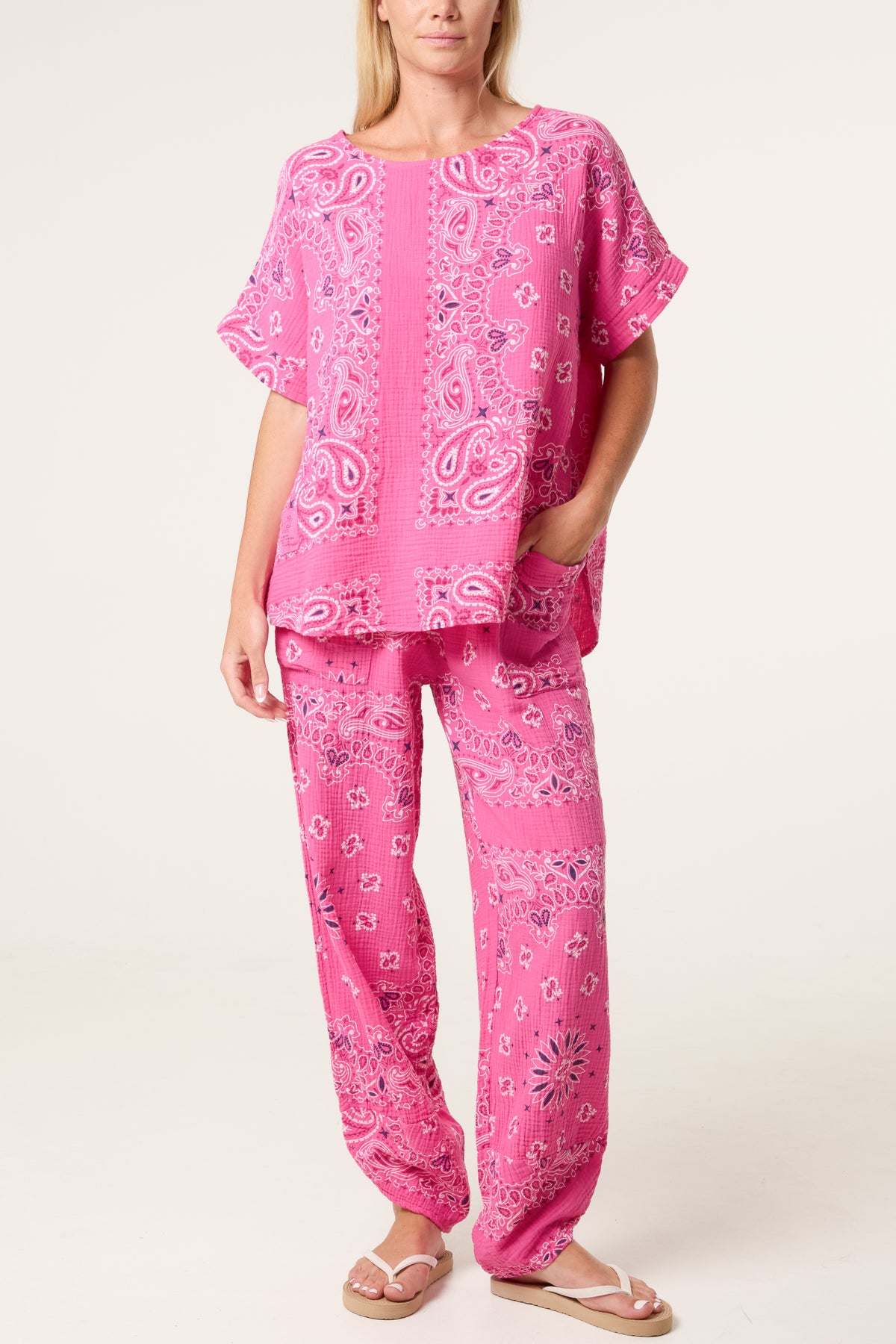 Bandana Print Top & Harem Trousers