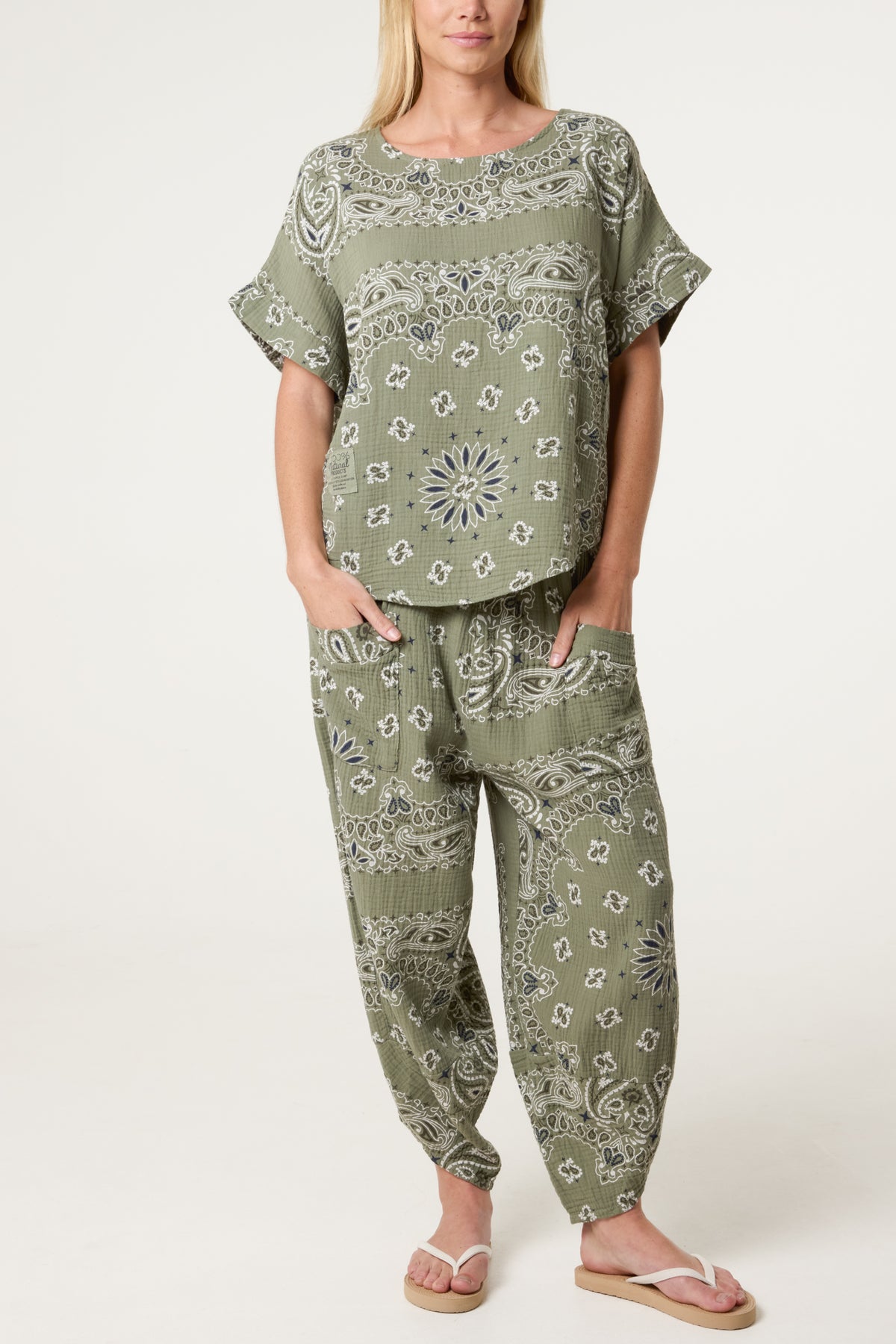 Bandana Print Top & Harem Trousers
