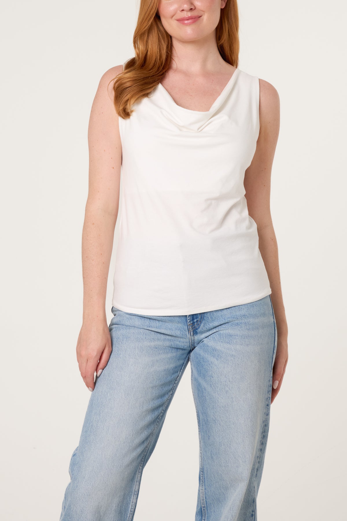 Sleeveless Cowl Neck Viscose Jersey Top