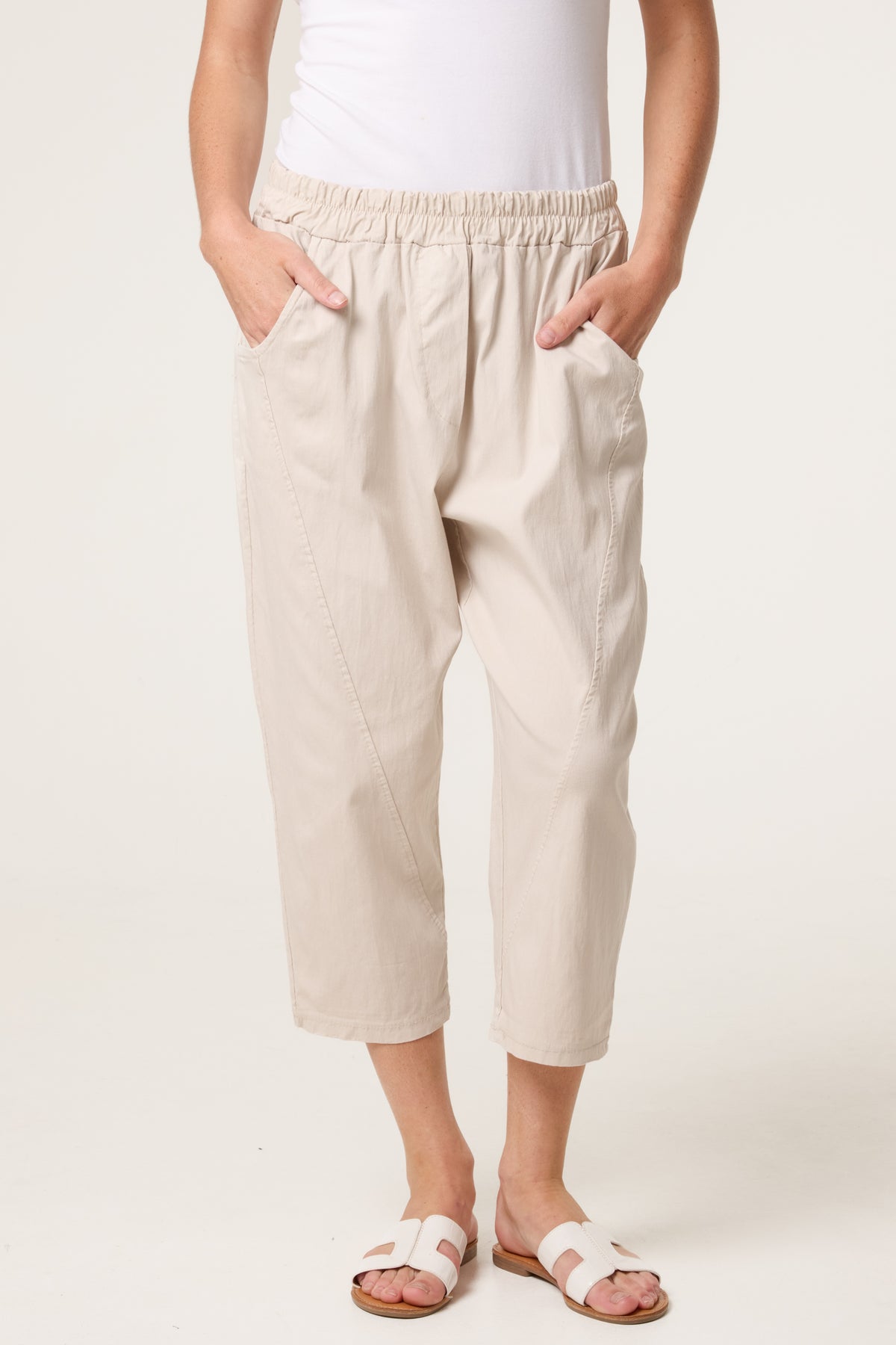 Magic Plain Stretch Capri Trousers