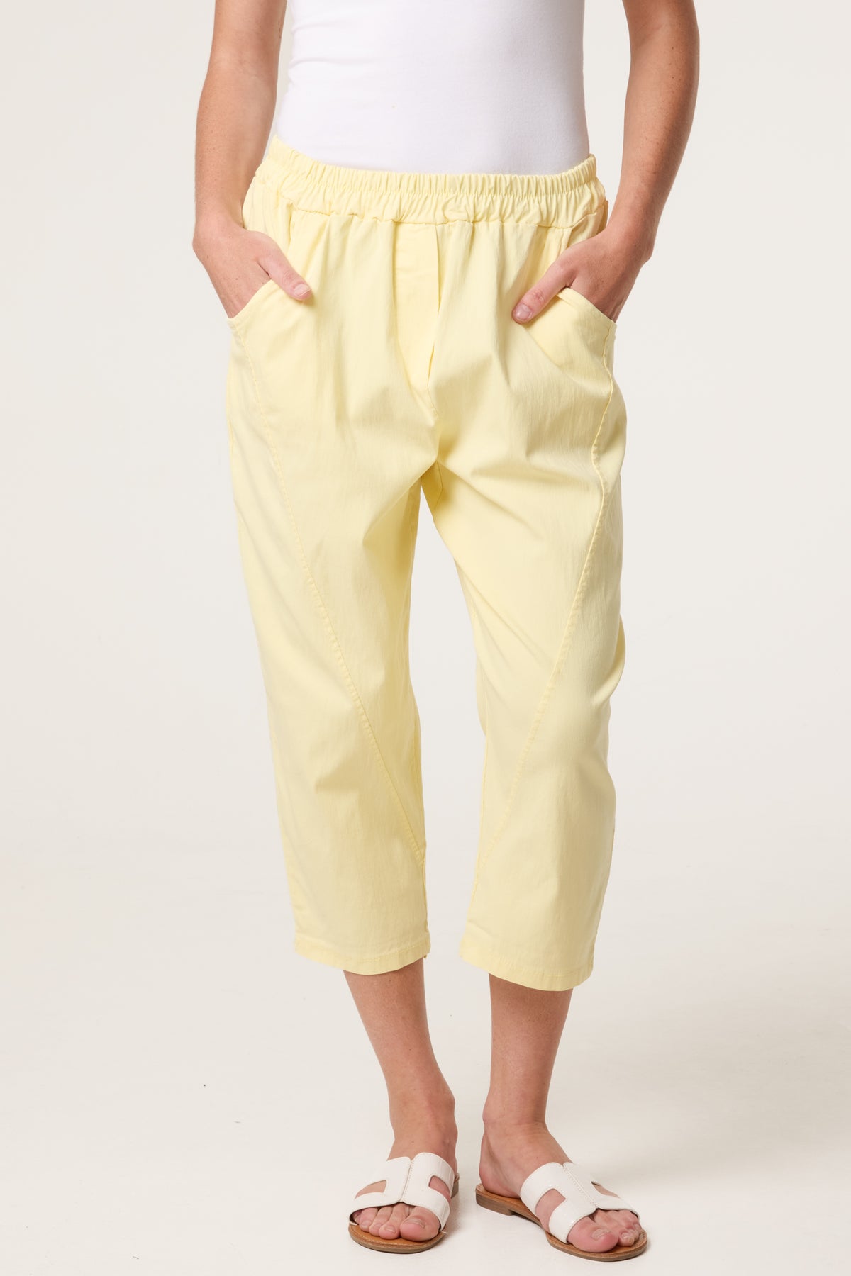Magic Plain Stretch Capri Trousers