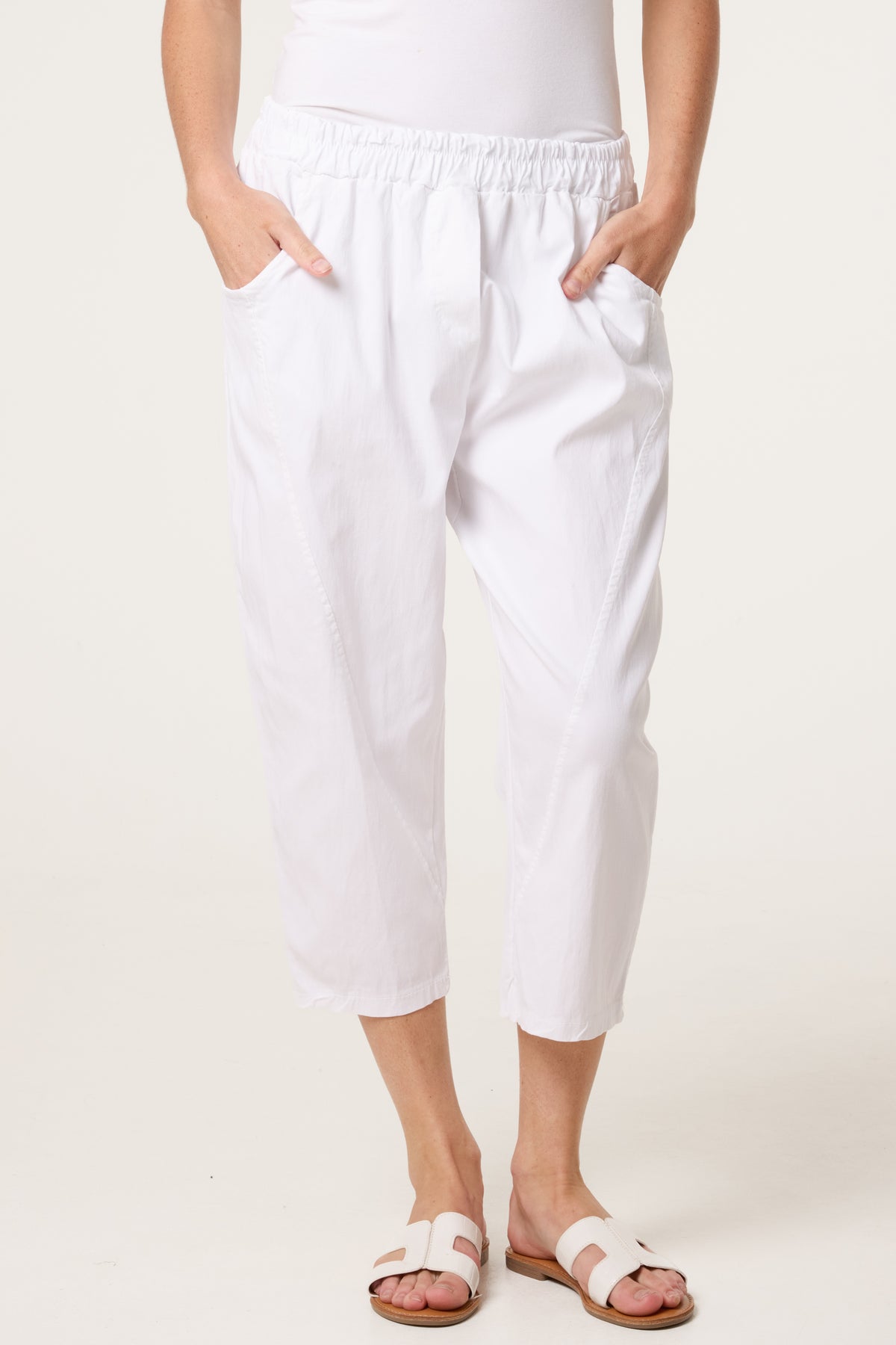 Magic Plain Stretch Capri Trousers