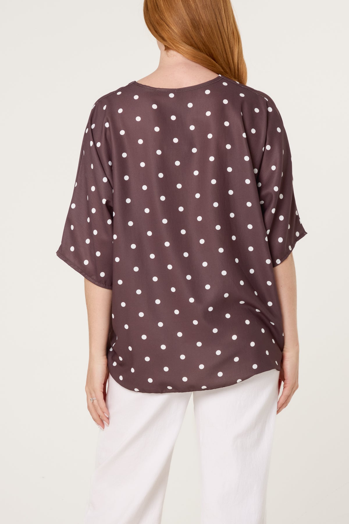 Polka Dot Knot Front Top