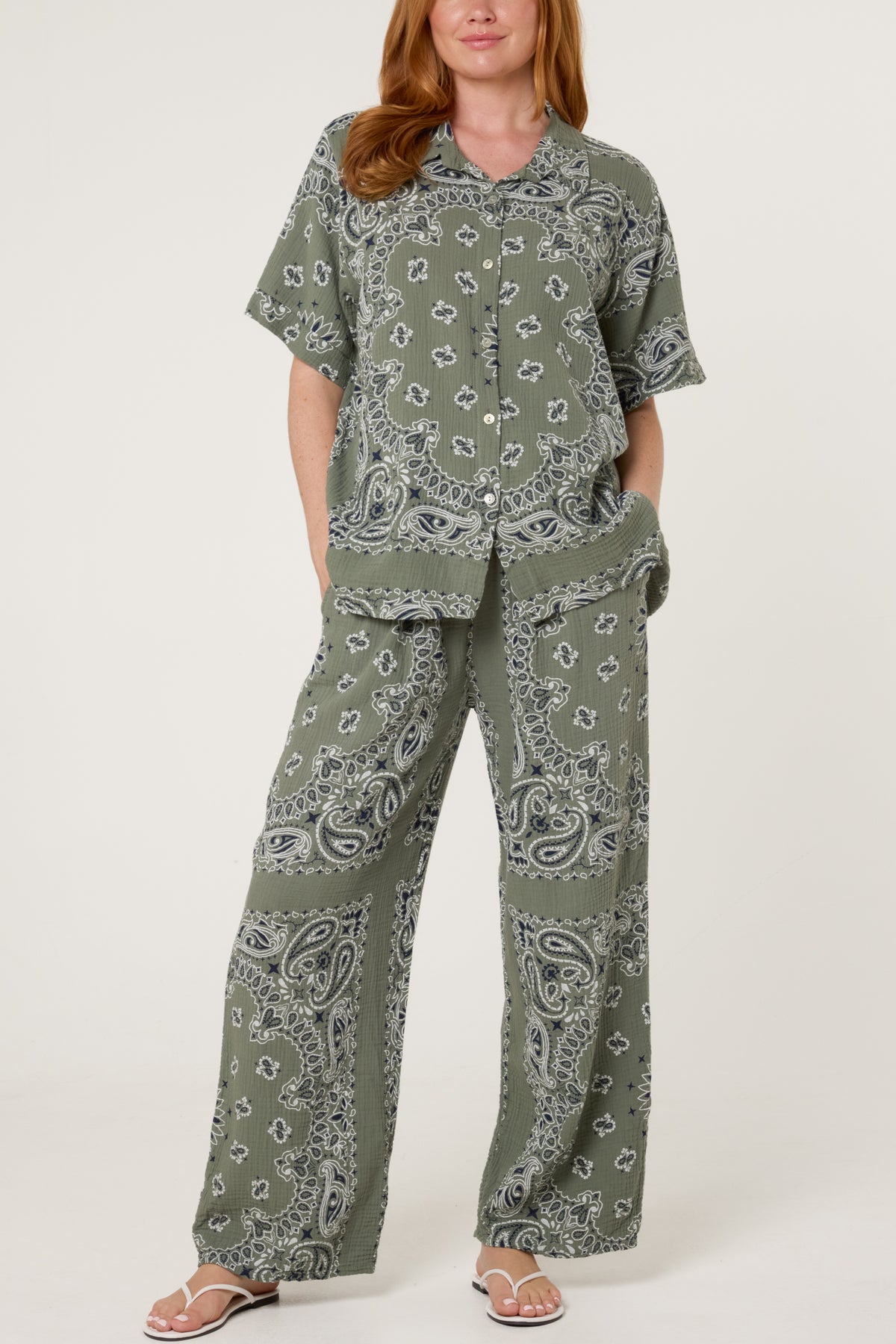 Button Through Shirt & Bandana Trousers