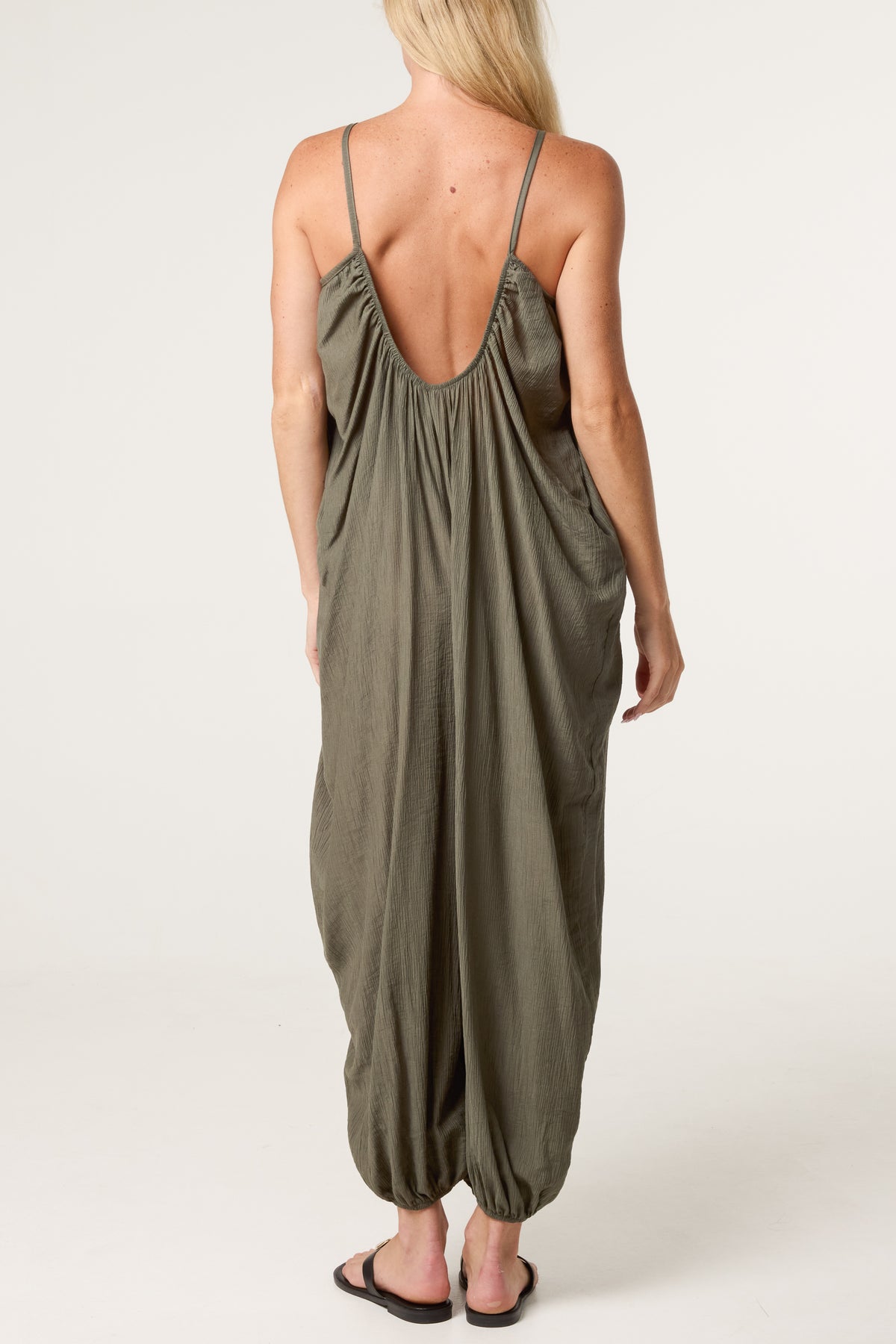 Crinkle Fabric Cami Jumpsuit