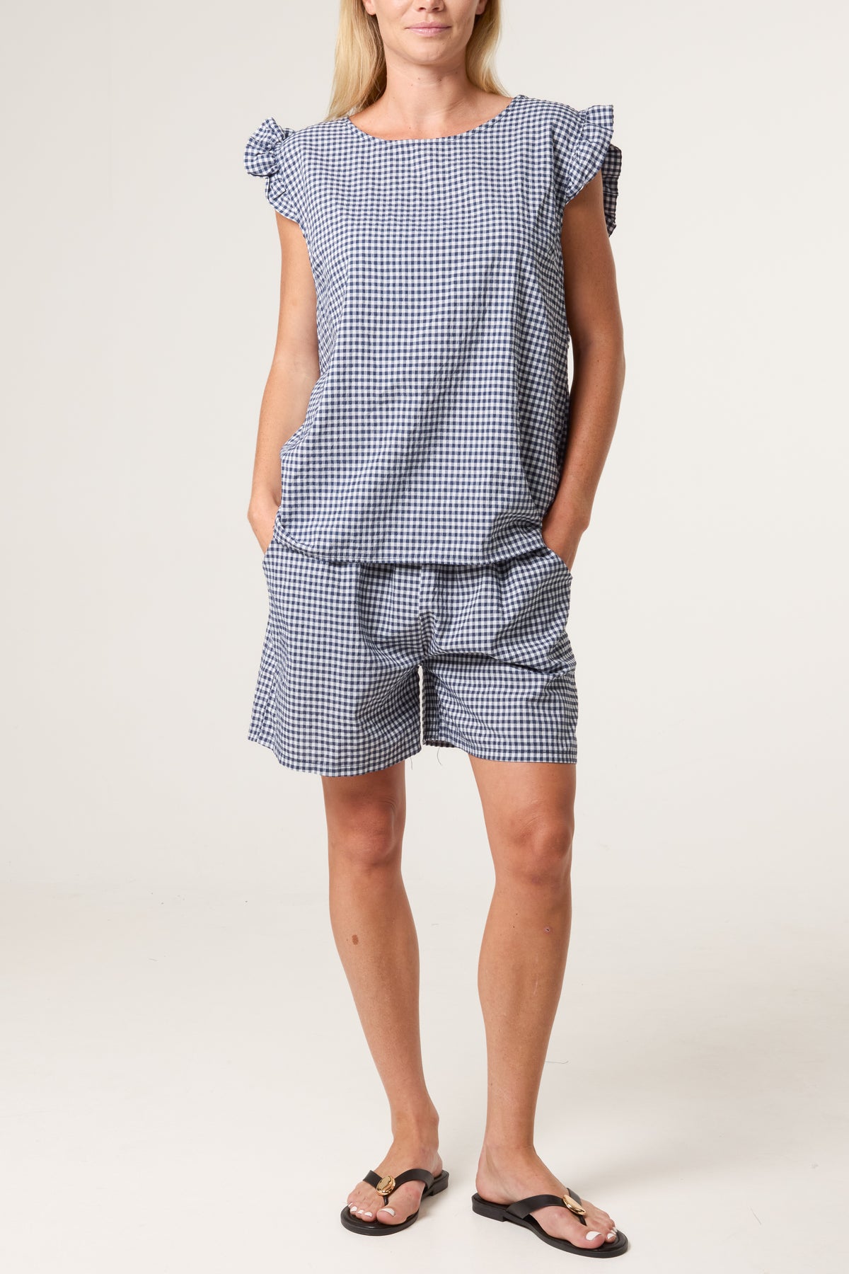 Blouse & Shorts Gingham Set