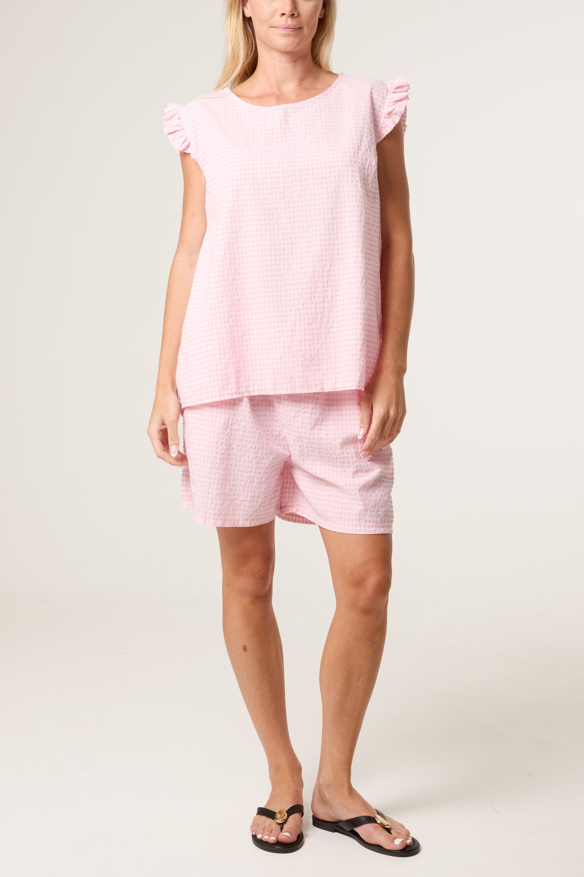 Blouse & Shorts Gingham Set
