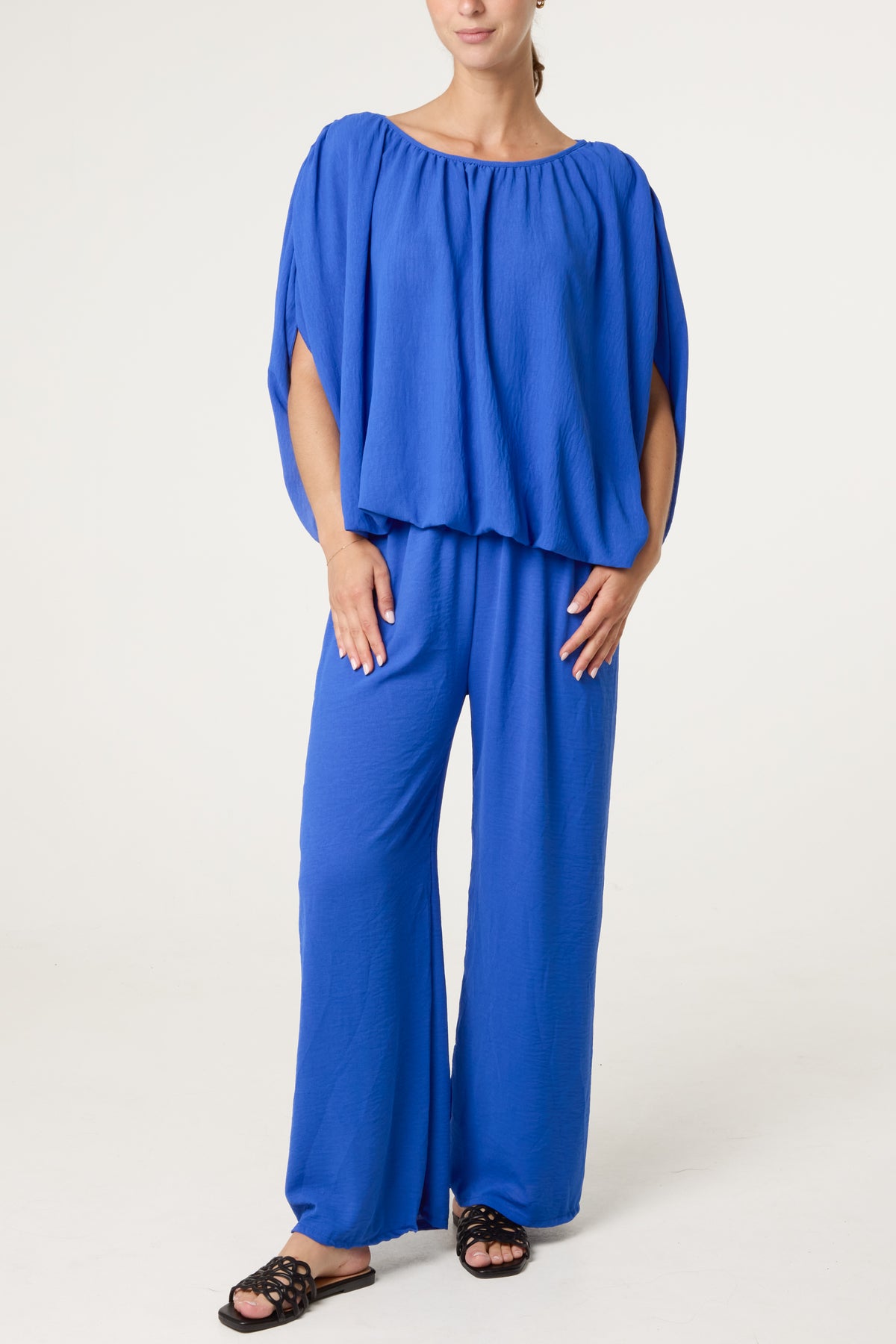Bubble Hem Top & Wide Leg Set