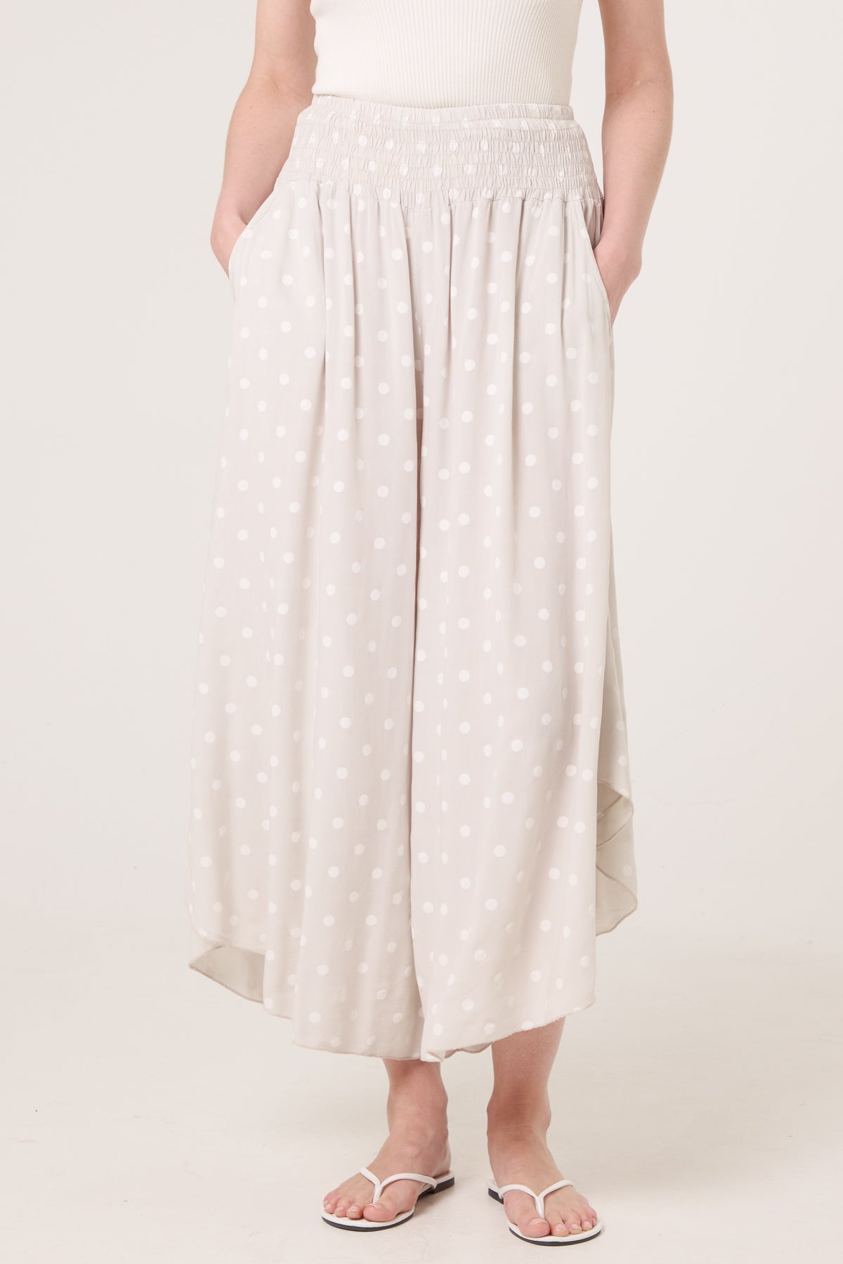 Polka Dot Wide Leg Shaped Trouser