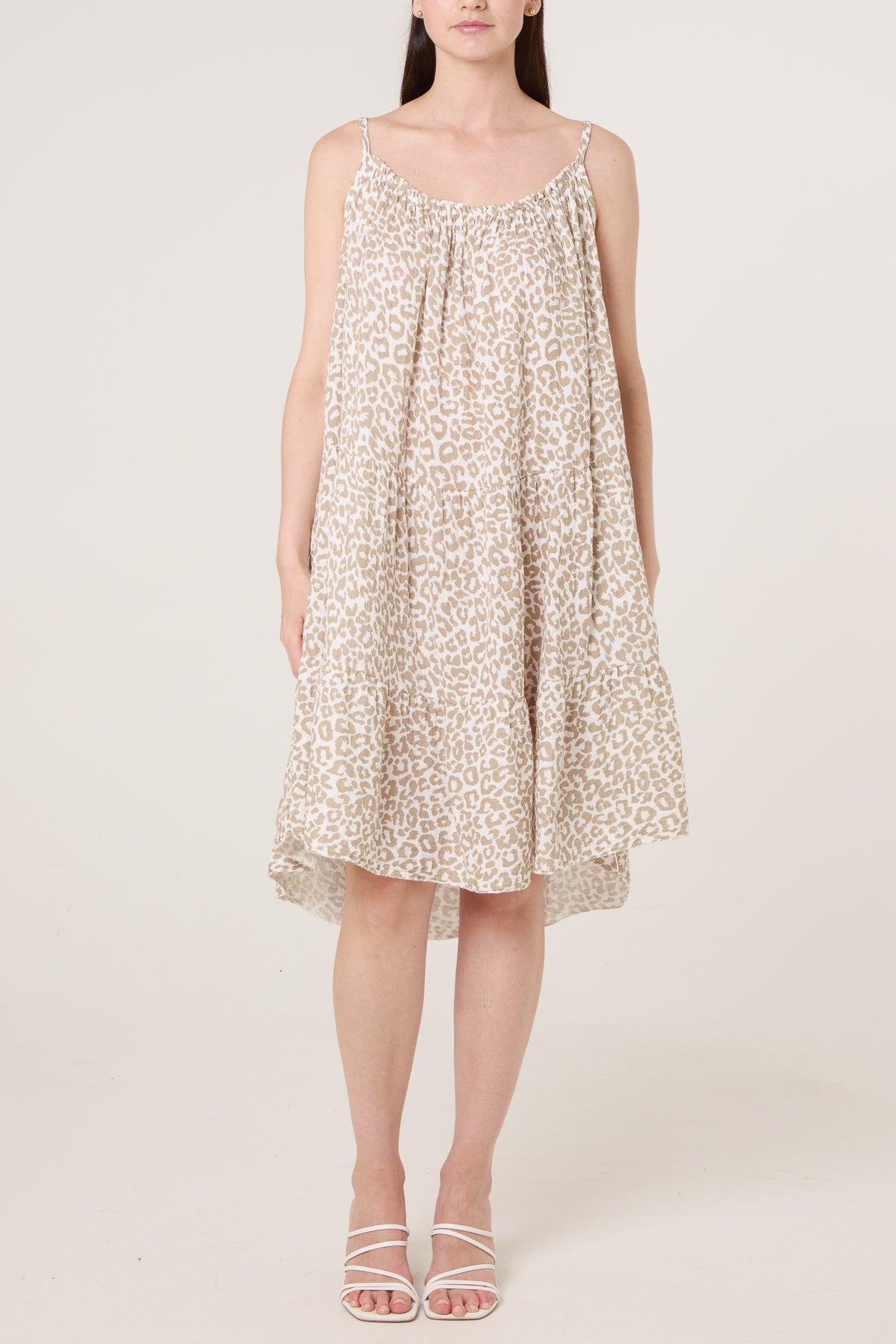 Cheetah Cheesecloth Cami Mini Dress