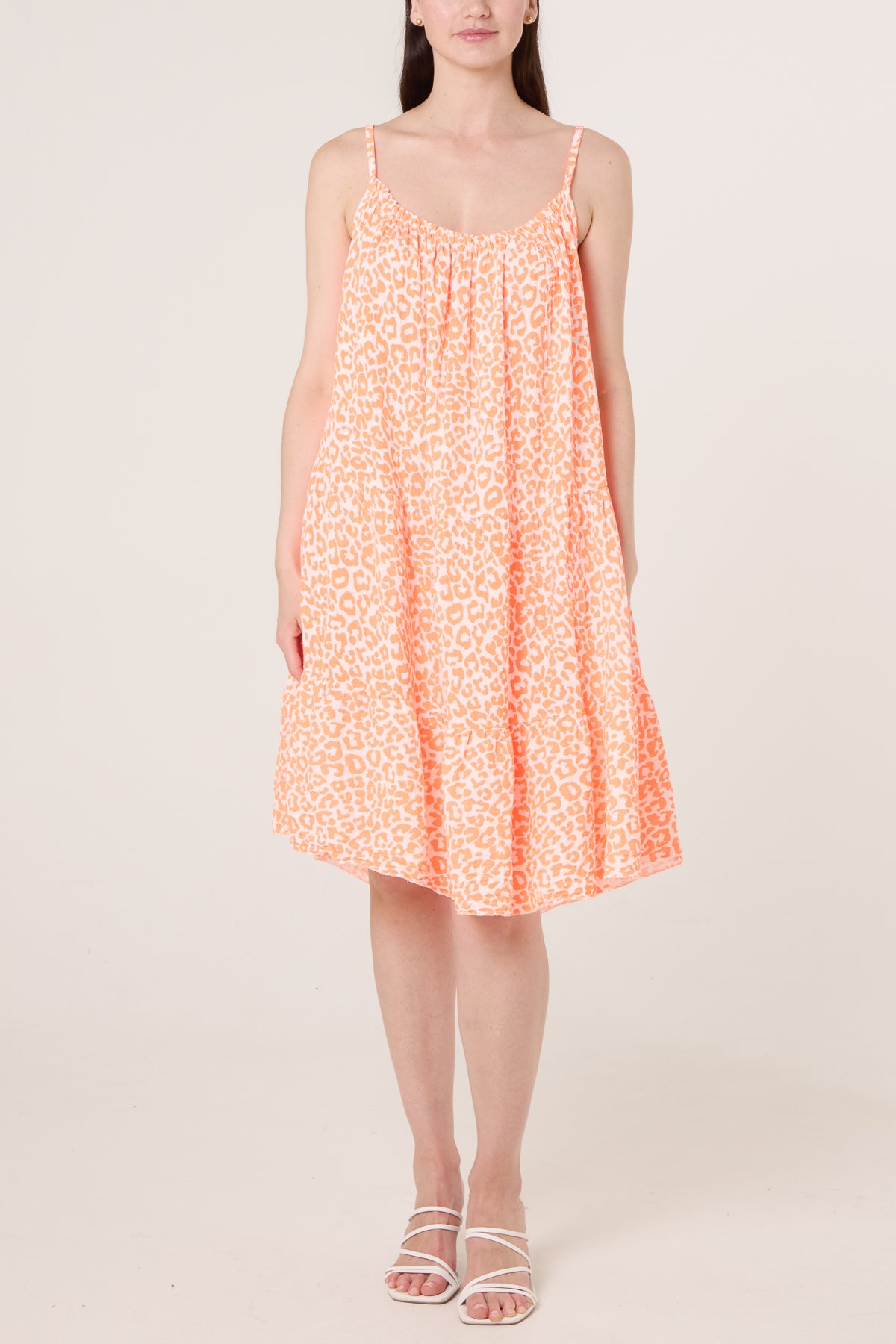 Cheetah Cheesecloth Cami Mini Dress