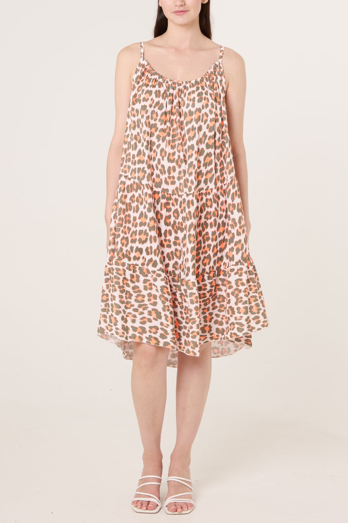 Two Tone Animal Print Mini Dress