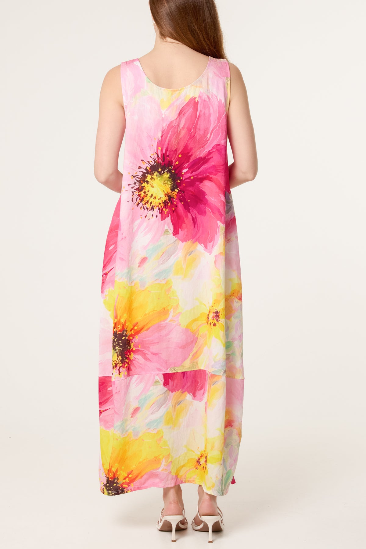 Bold Flower Sleeveless Maxi Dress