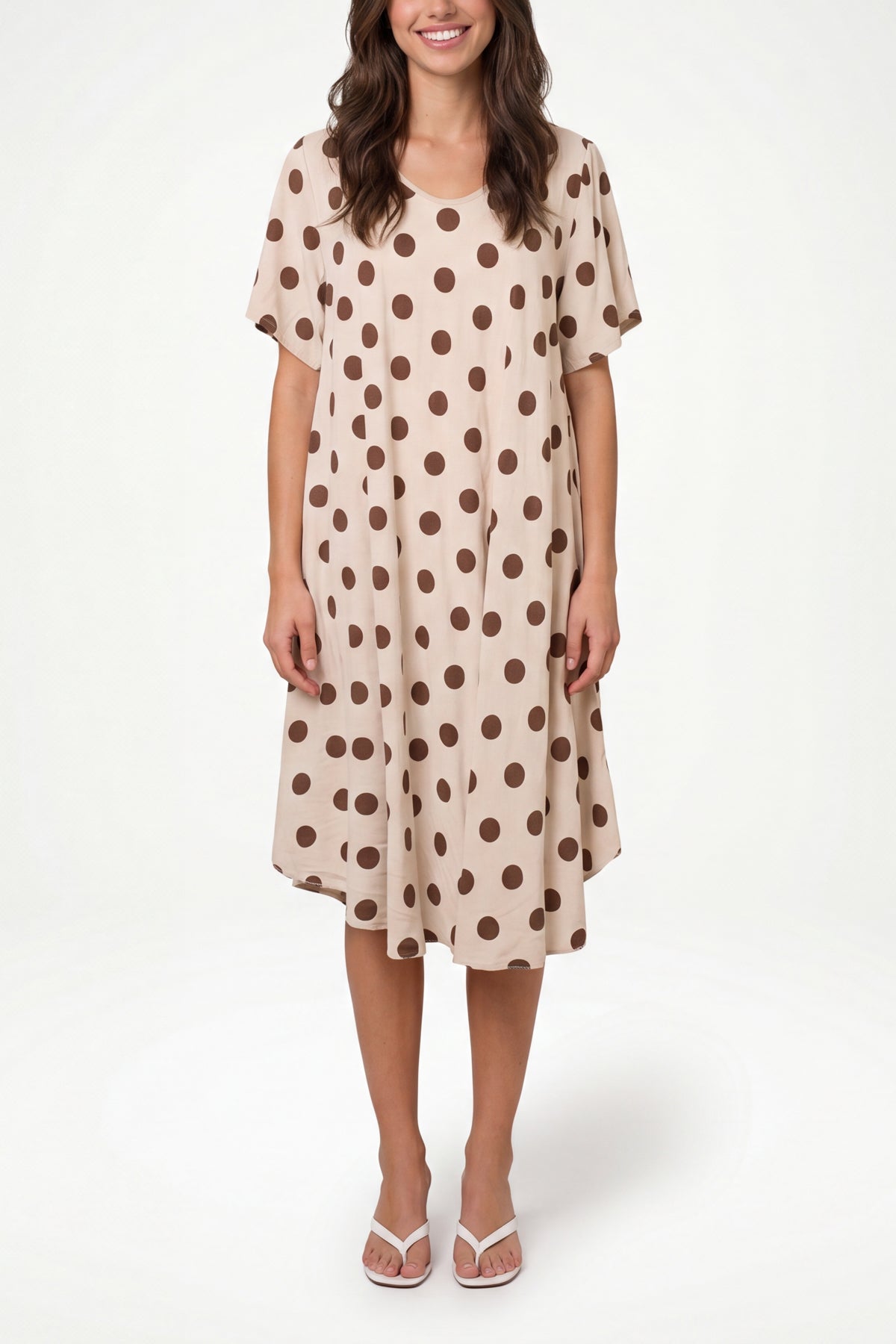 Polka Dot Short Sleeve Mini Dress