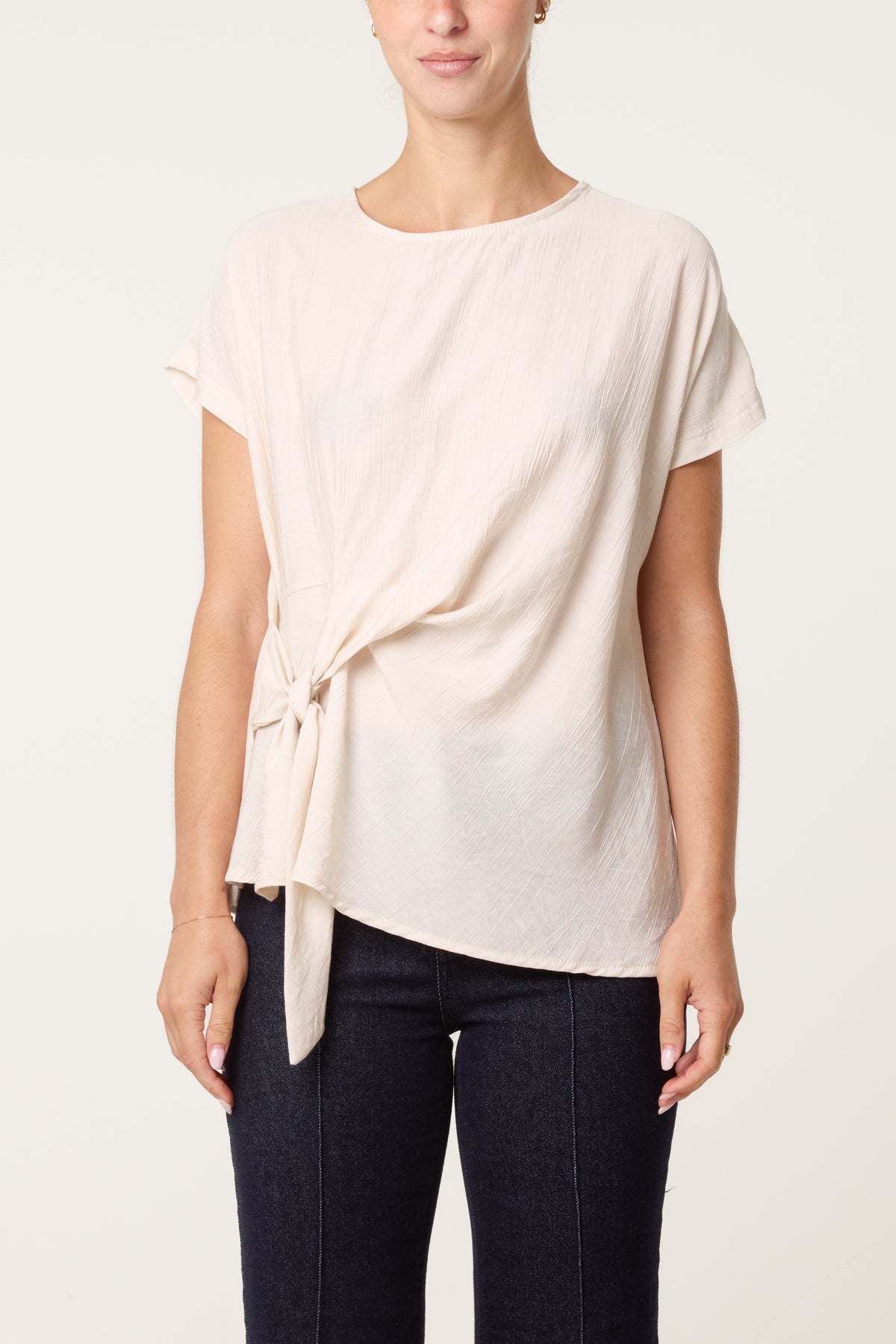 Side Knot Short Sleeve Top
