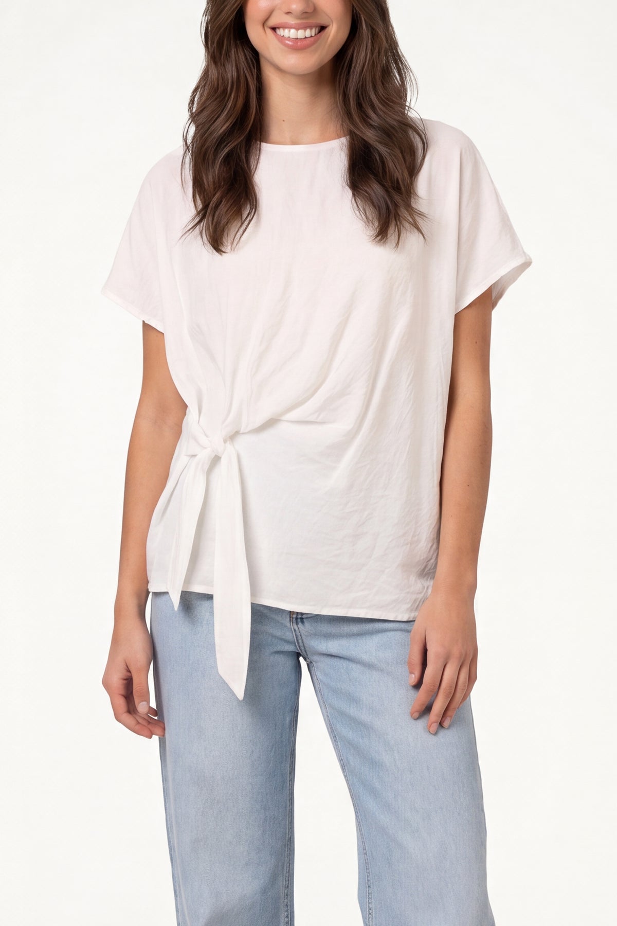 Side Knot Short Sleeve Top