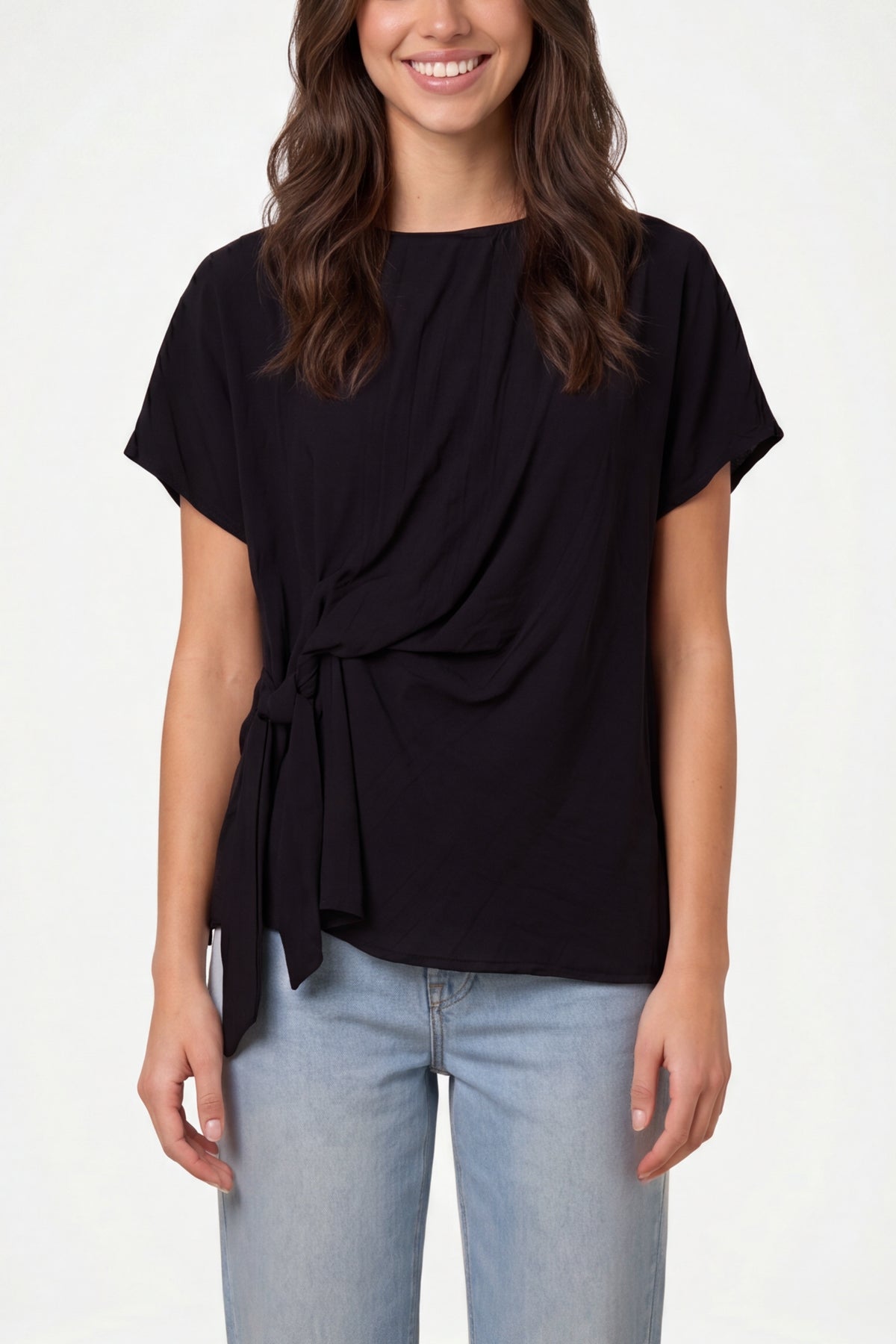 Side Knot Short Sleeve Top