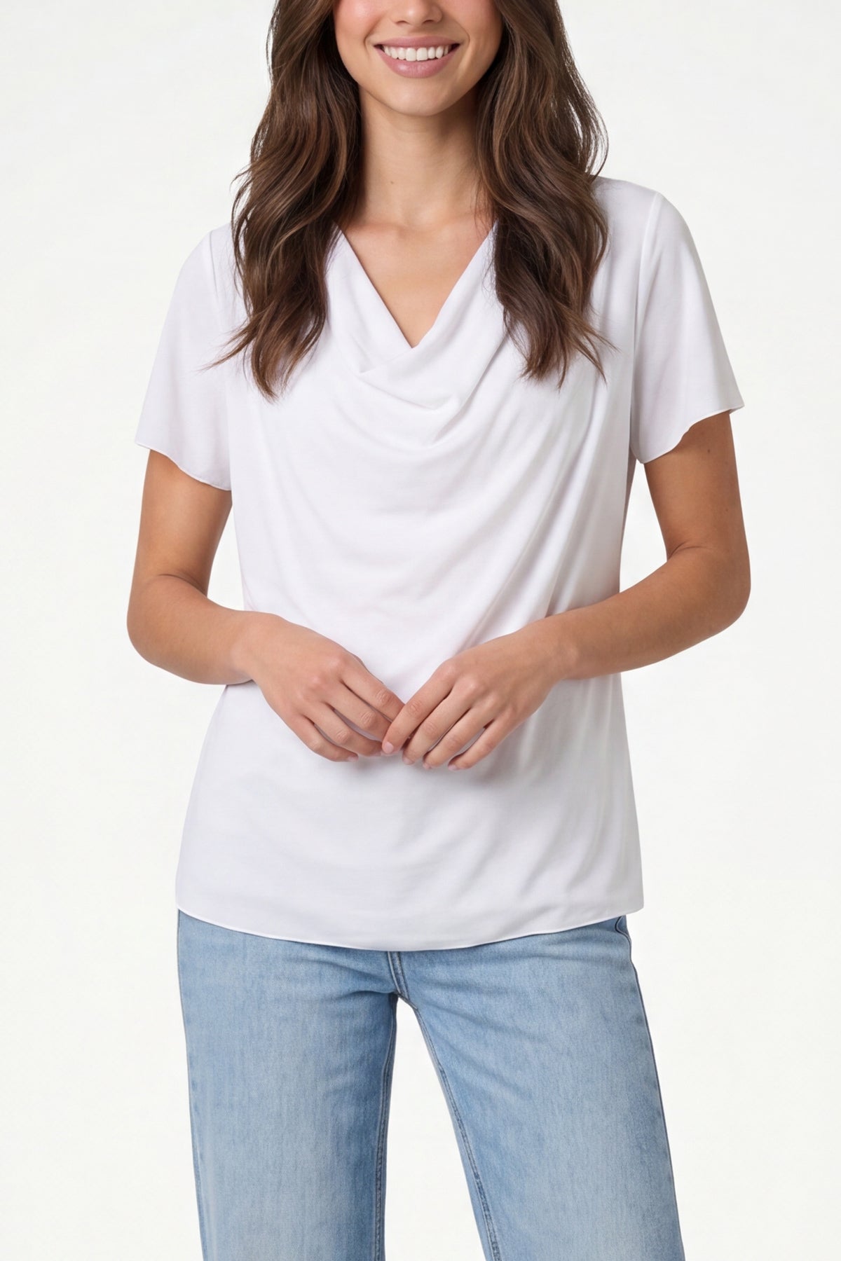 Chiffon Cowl Neck Blouse