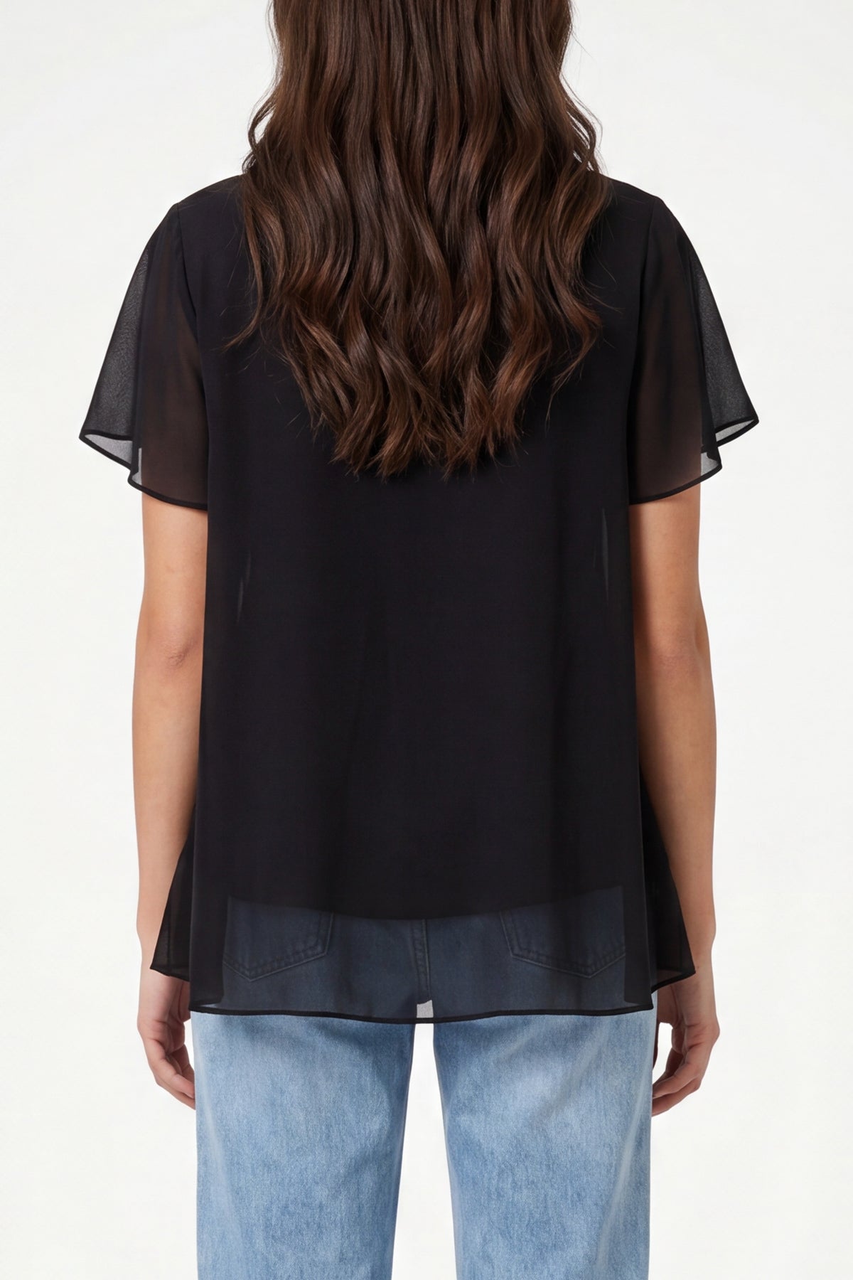 Chiffon Cowl Neck Blouse