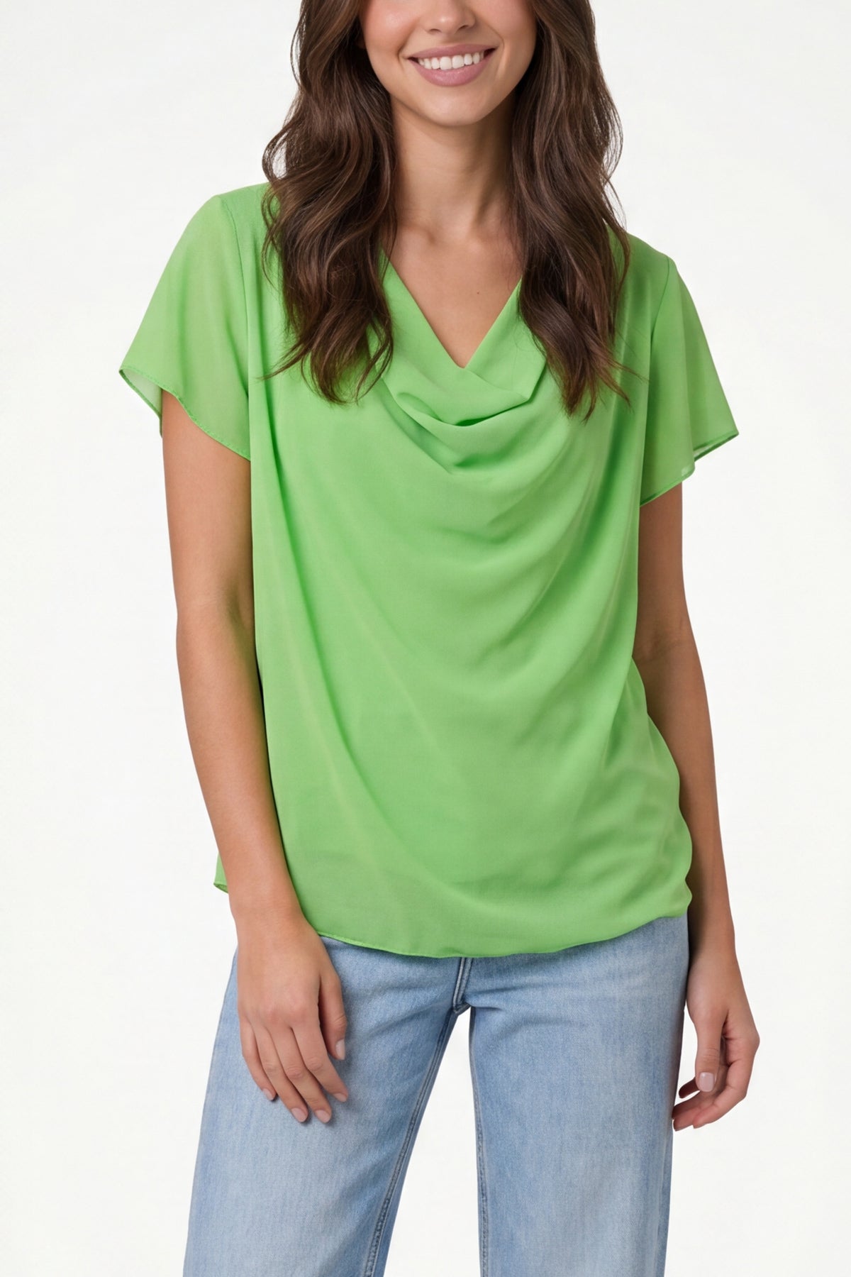 Chiffon Cowl Neck Blouse