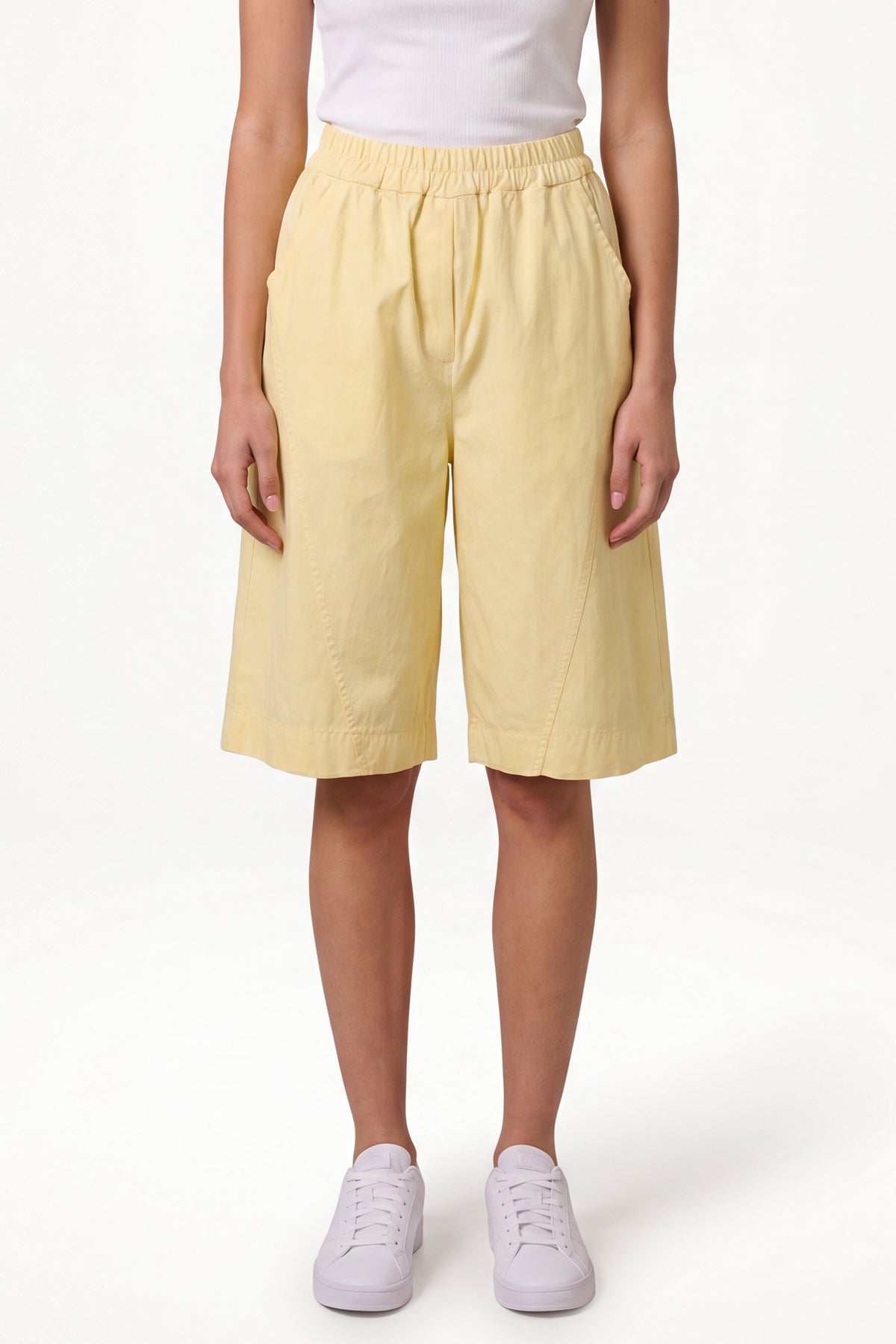 Wide Leg Culottes Shorts With Pockets