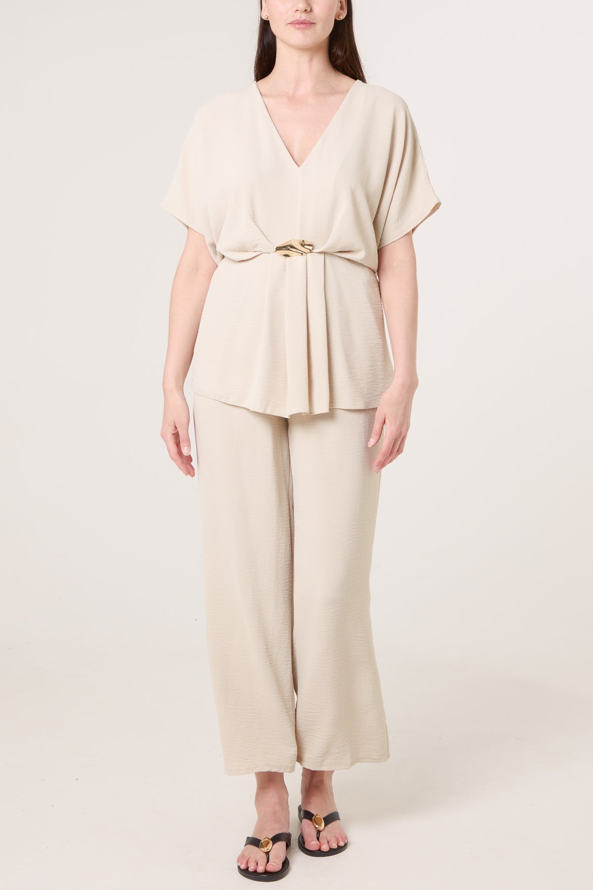 Two Piece Buckle Trouser Set