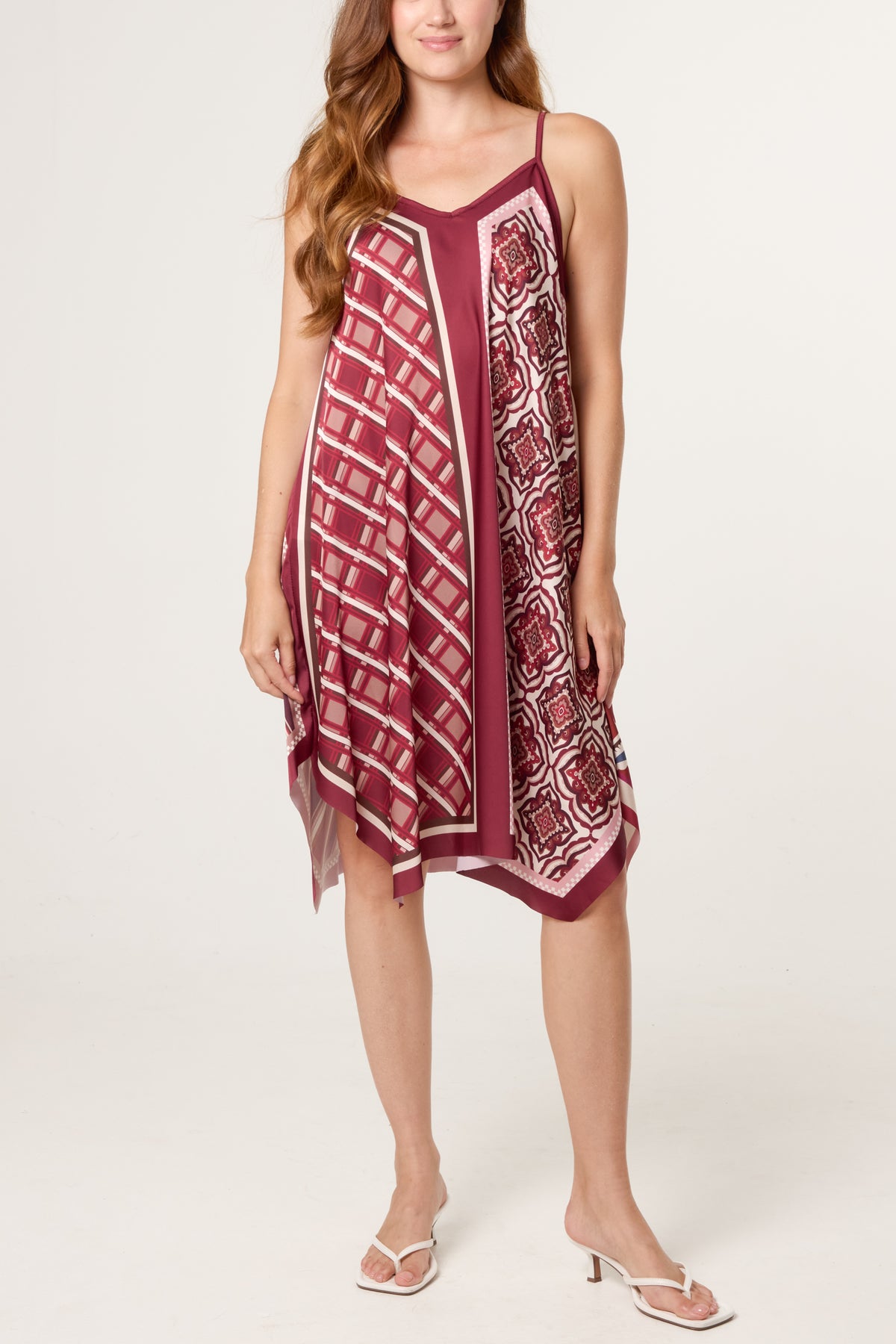 Reversible Satin Feel Sleeveless Paisley Mini Dress