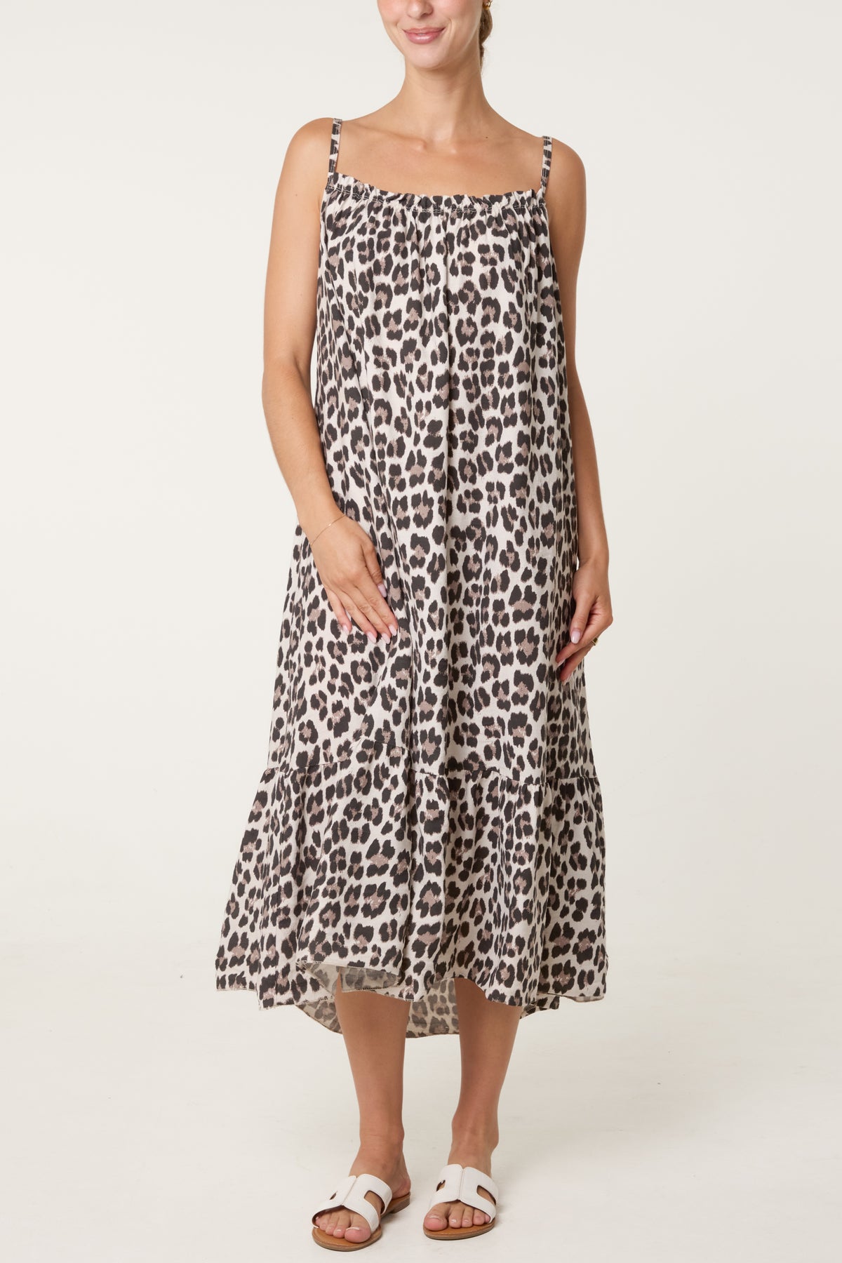 Leopard Strappy Maxi Dress