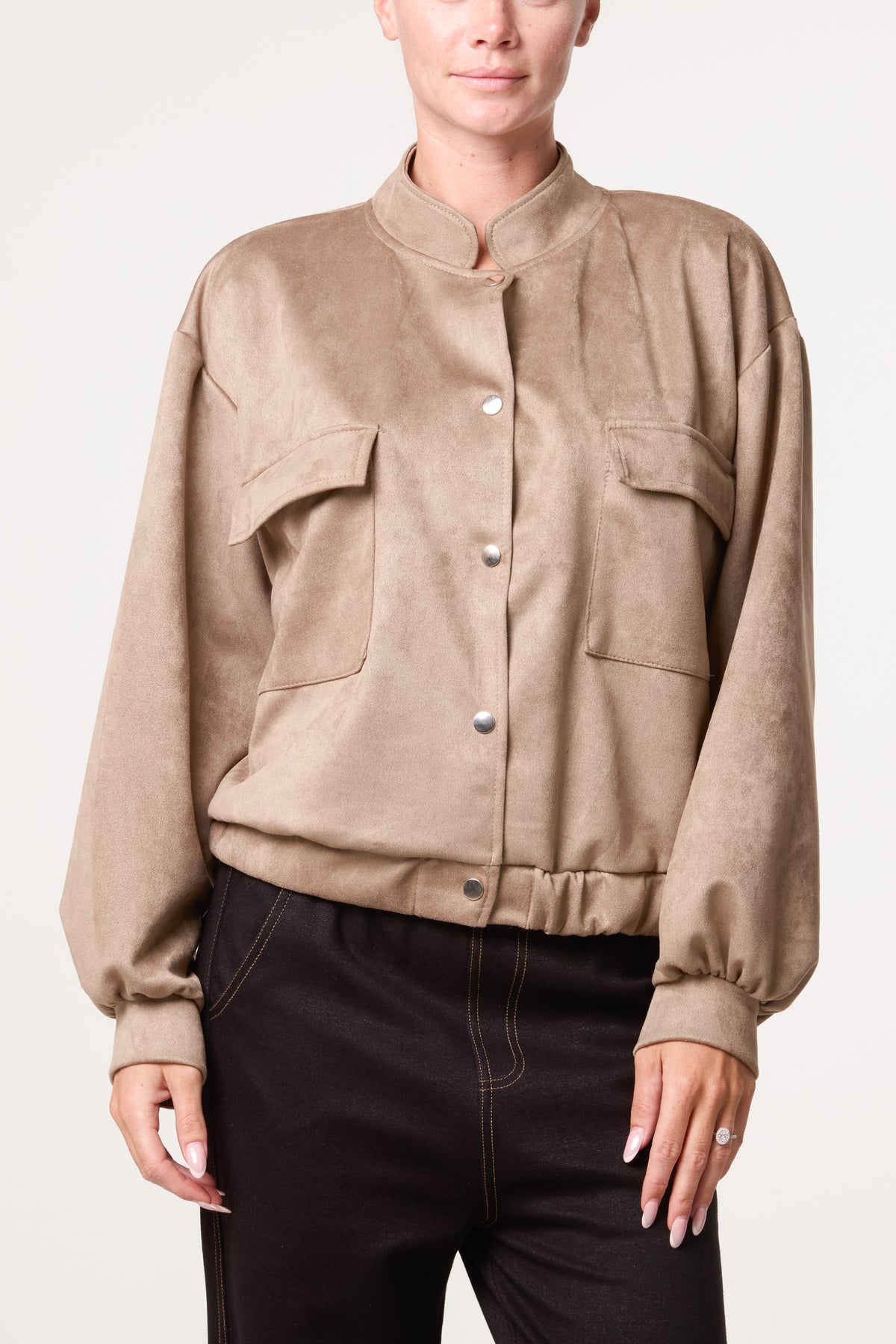 Suedette Double Front Pocket Jacket