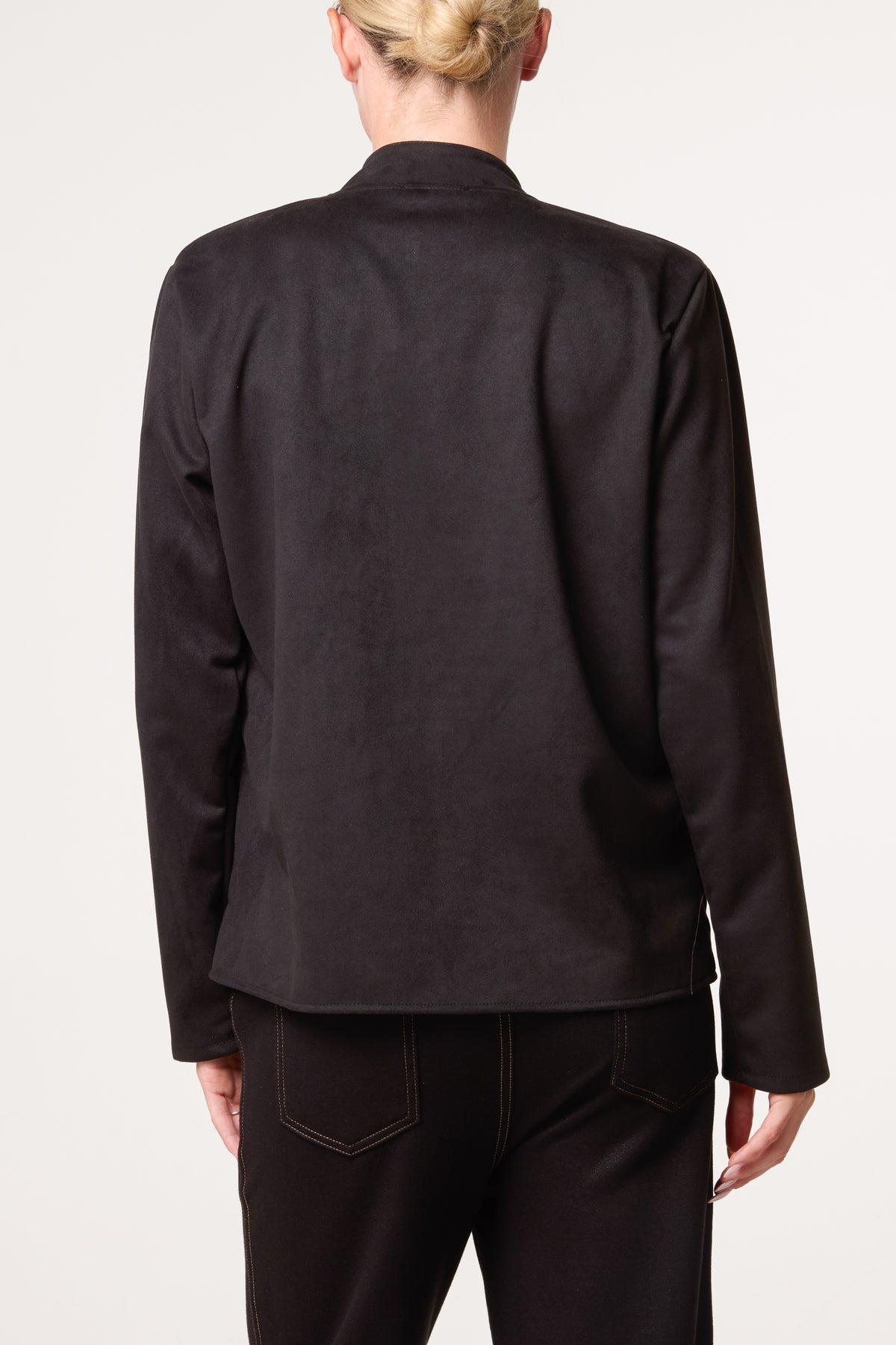 Military Band Tailored Jacket With Butto