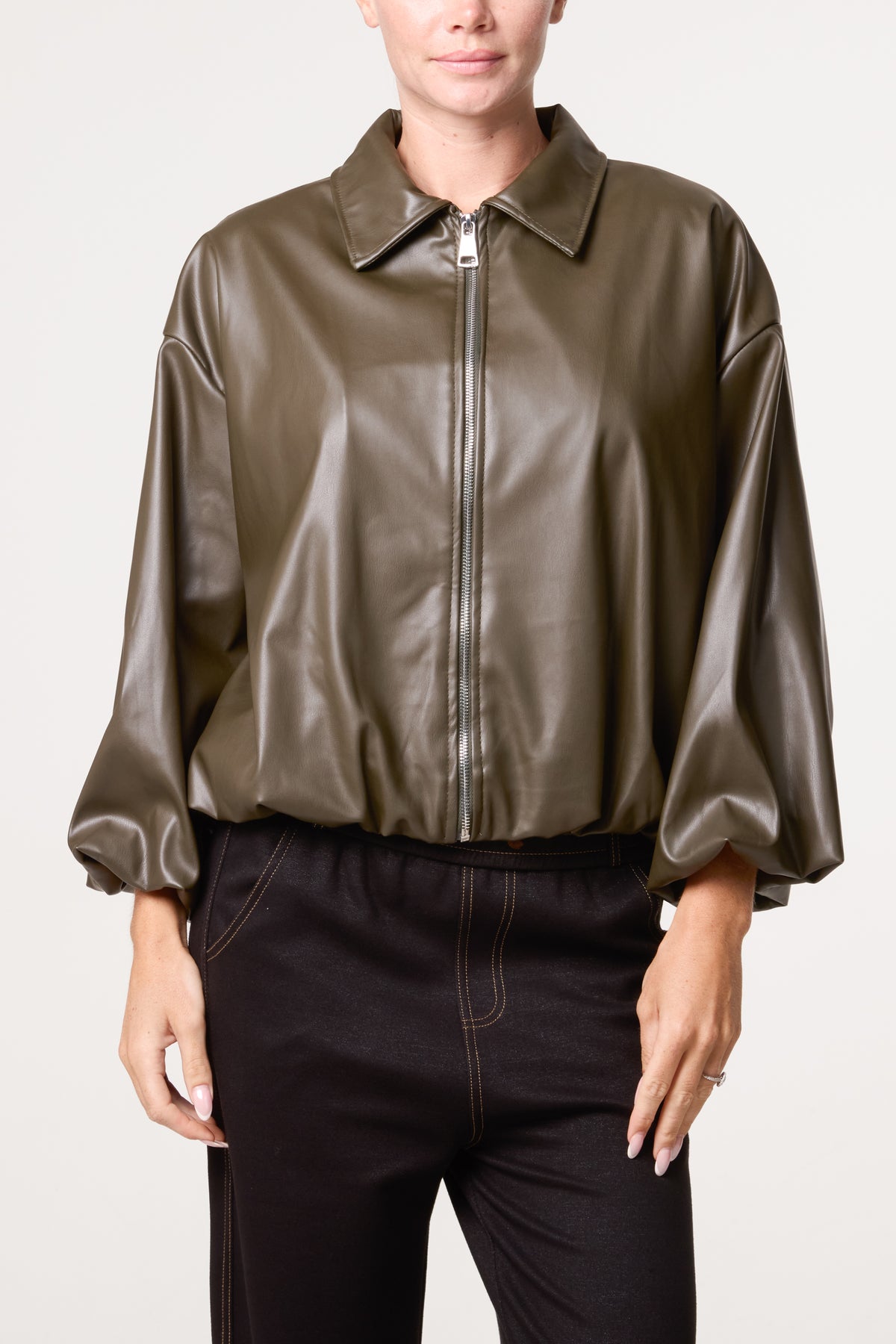 PU Zip Through Jacket