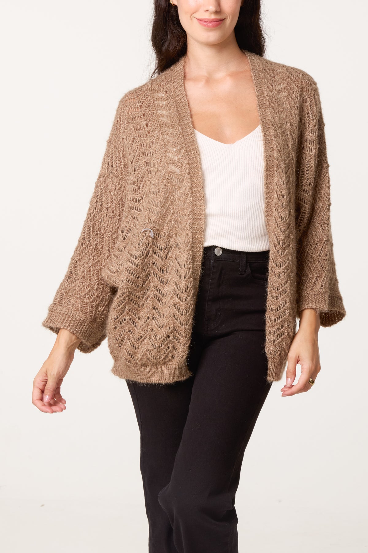 Knit ZigZag Patterned Cardigan
