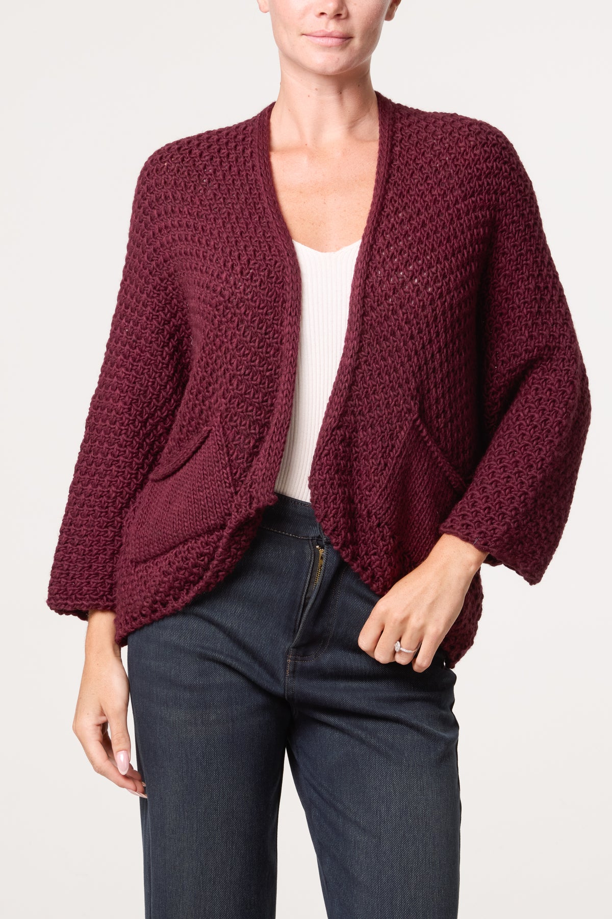 Knitted Cardigan With Front Pockets