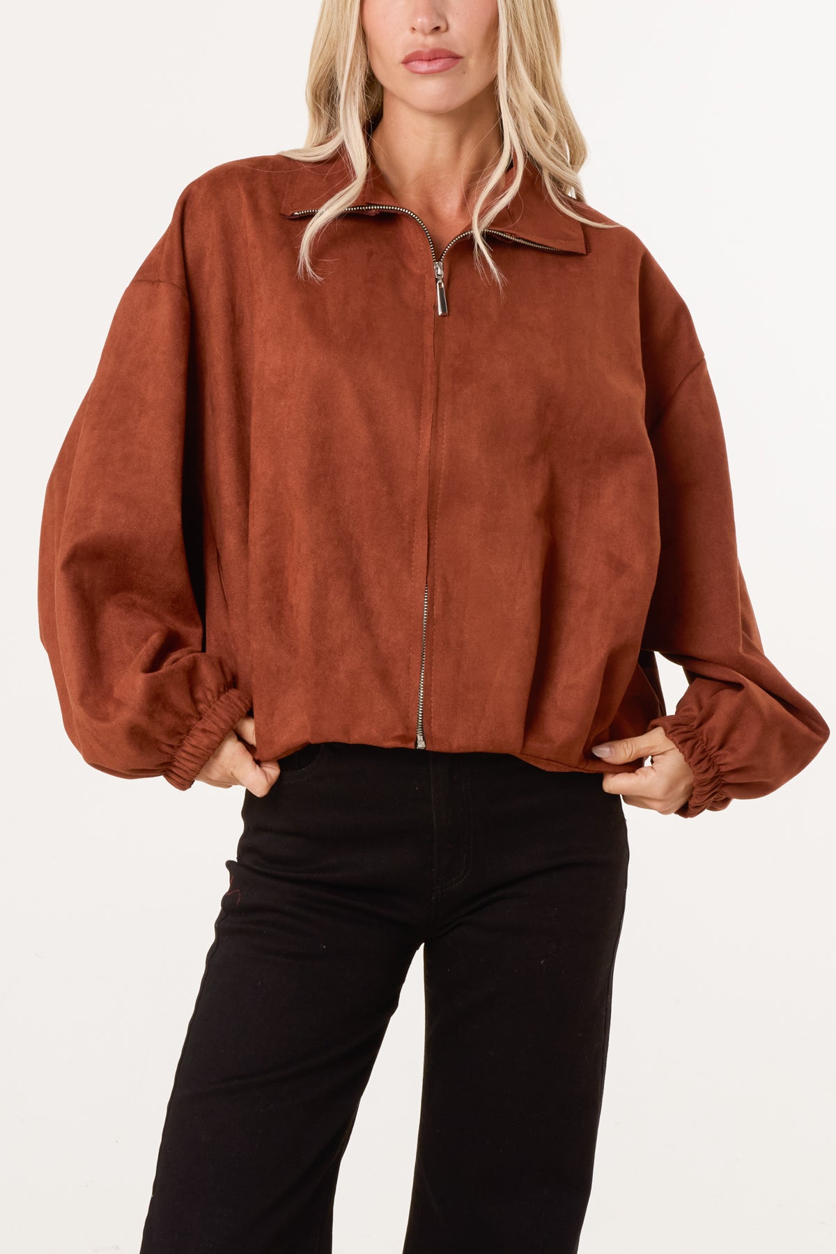 Suede Puffball Jacket