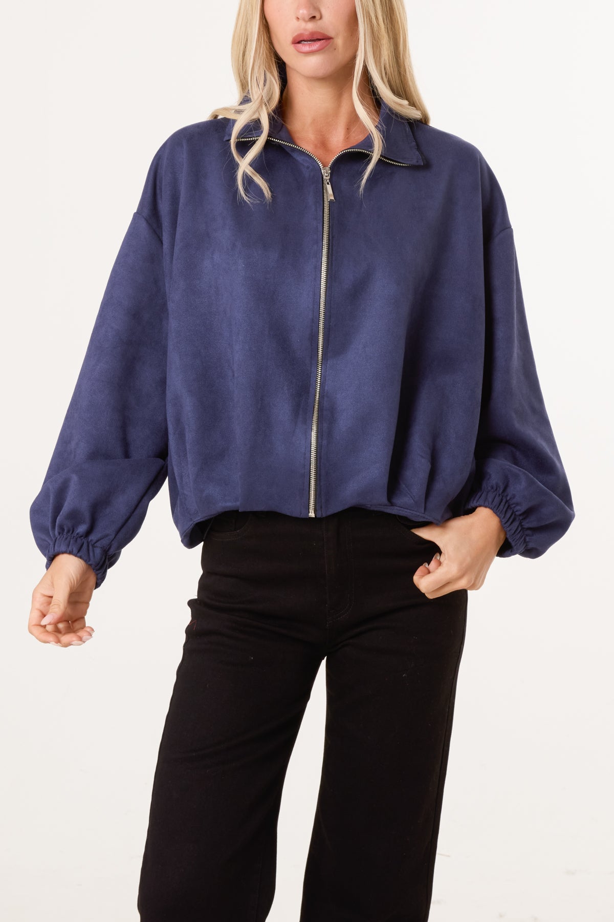 Suede Puffball Jacket