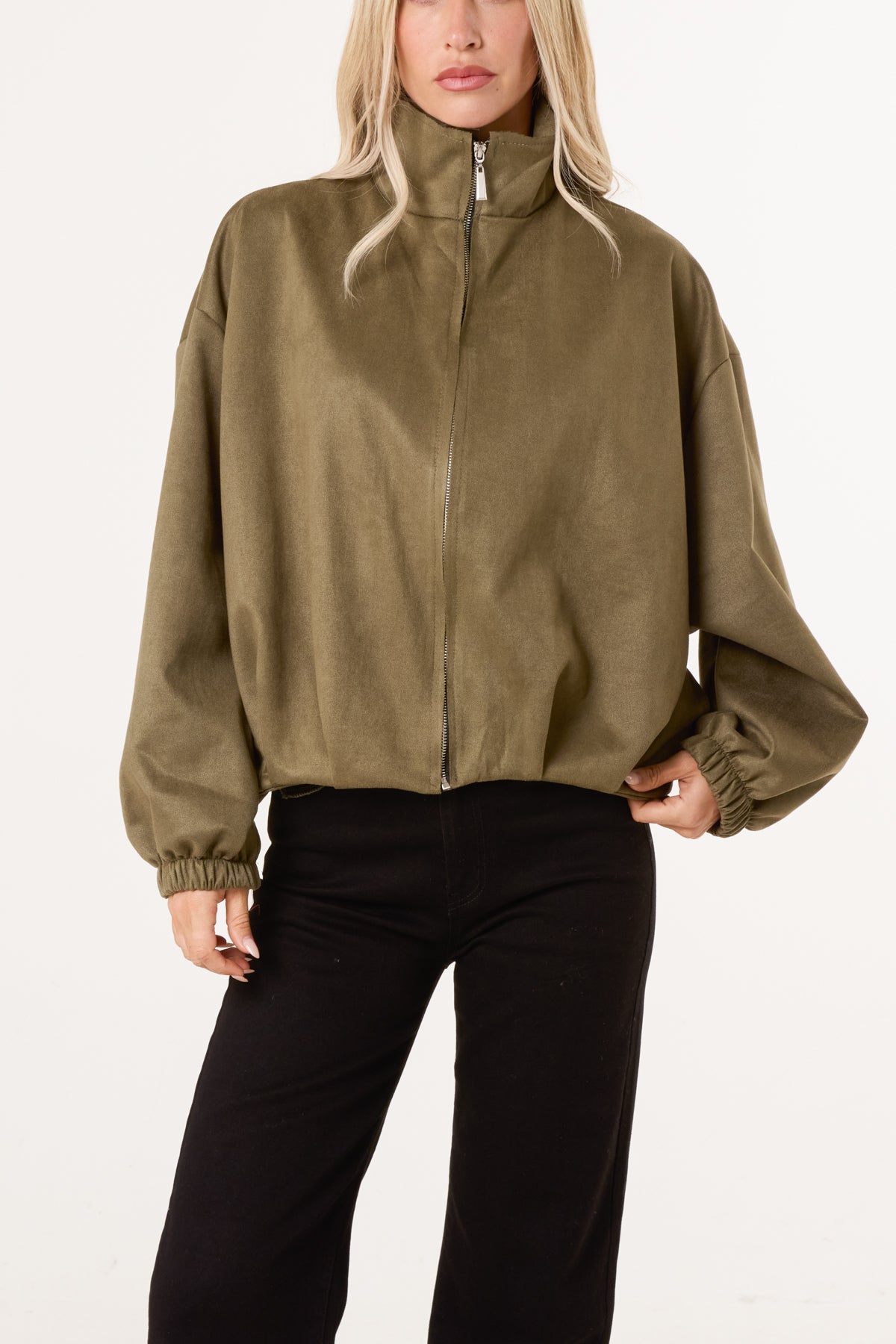 Suede Puffball Jacket