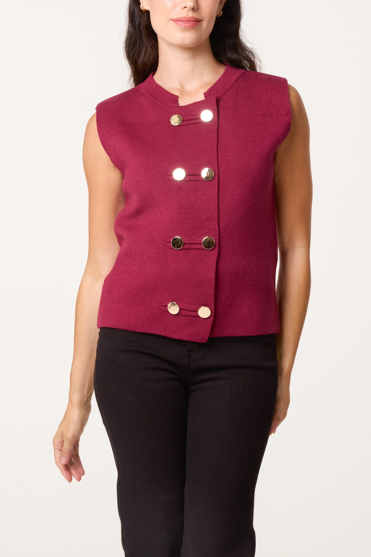Golden Button Essential Knit Waistcoat