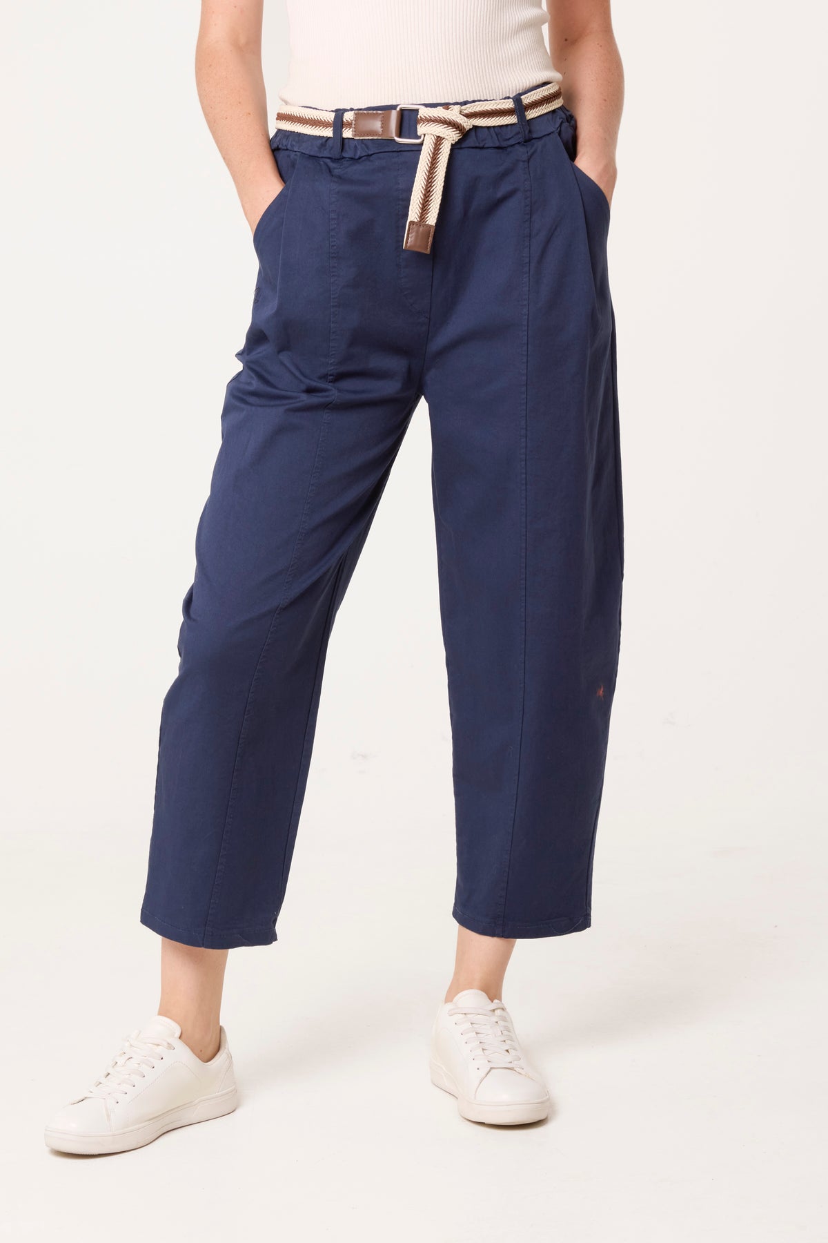 Barrel Leg Trouser With Belt