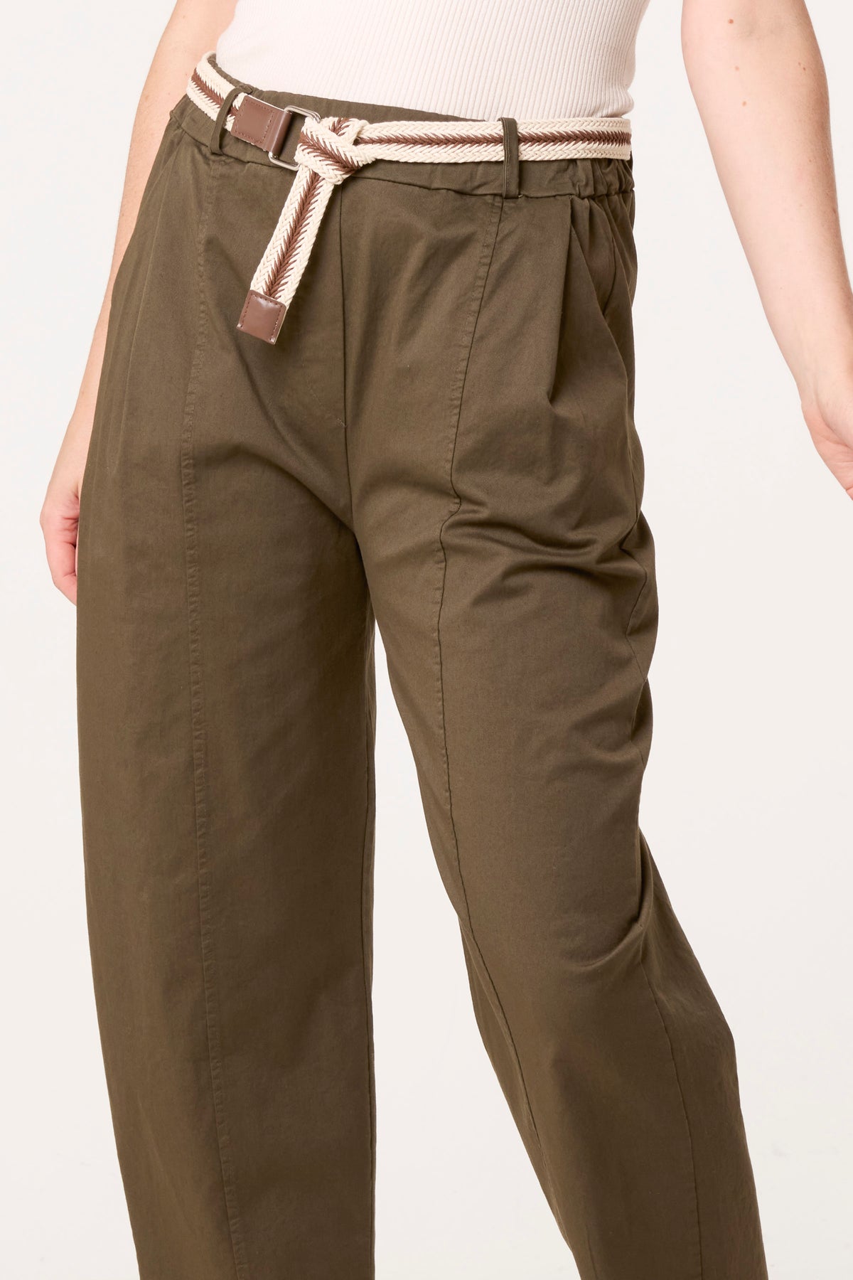 Barrel Leg Trouser With Belt