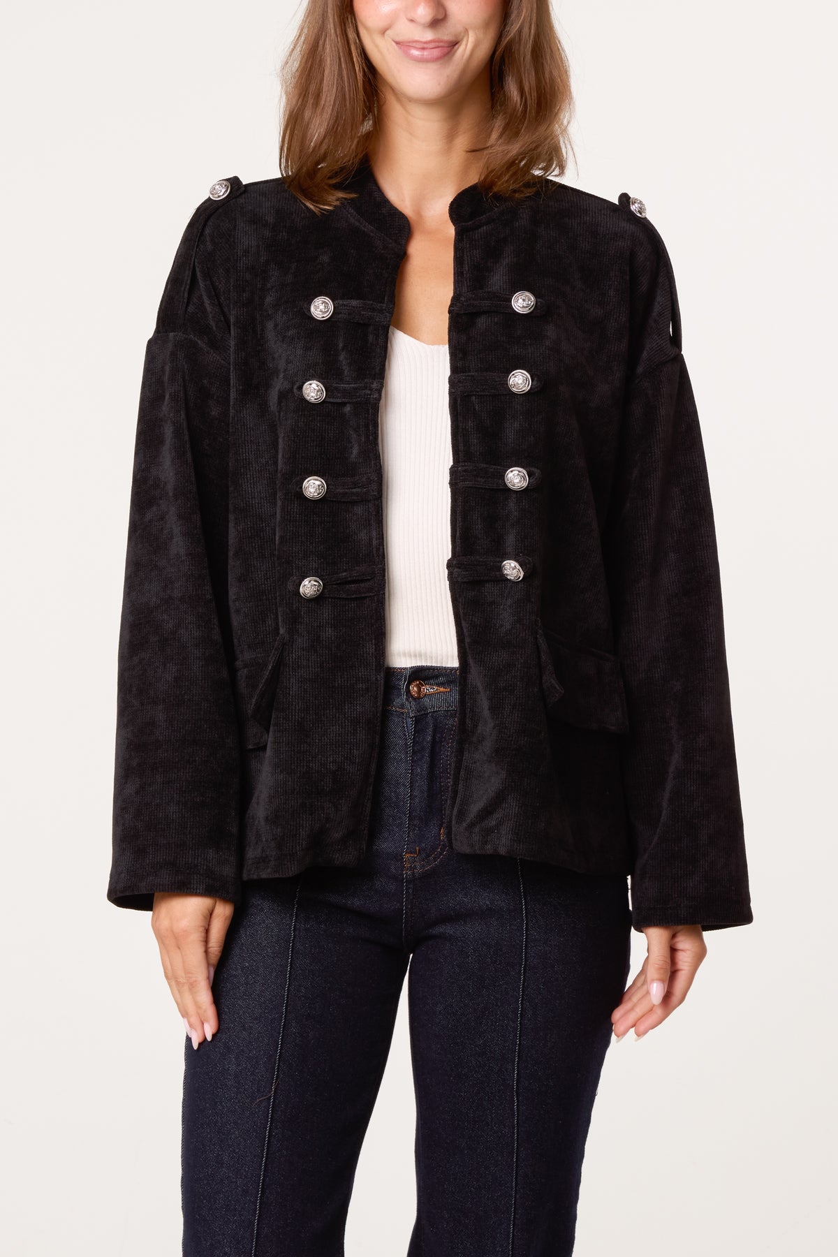 Chenille Military Band Tailored Jacket