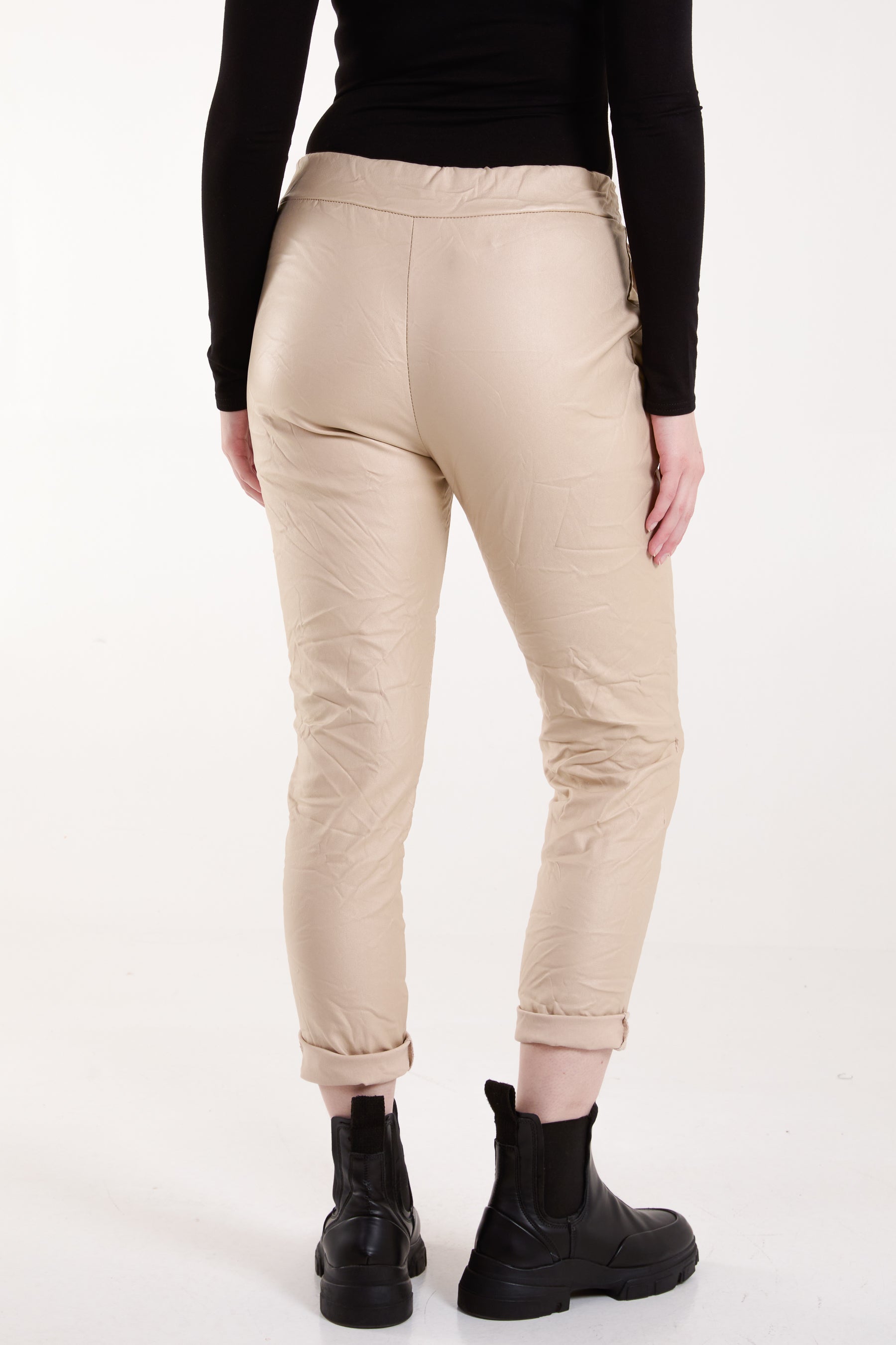 Magic Stretch PU Coated Crushed Trousers