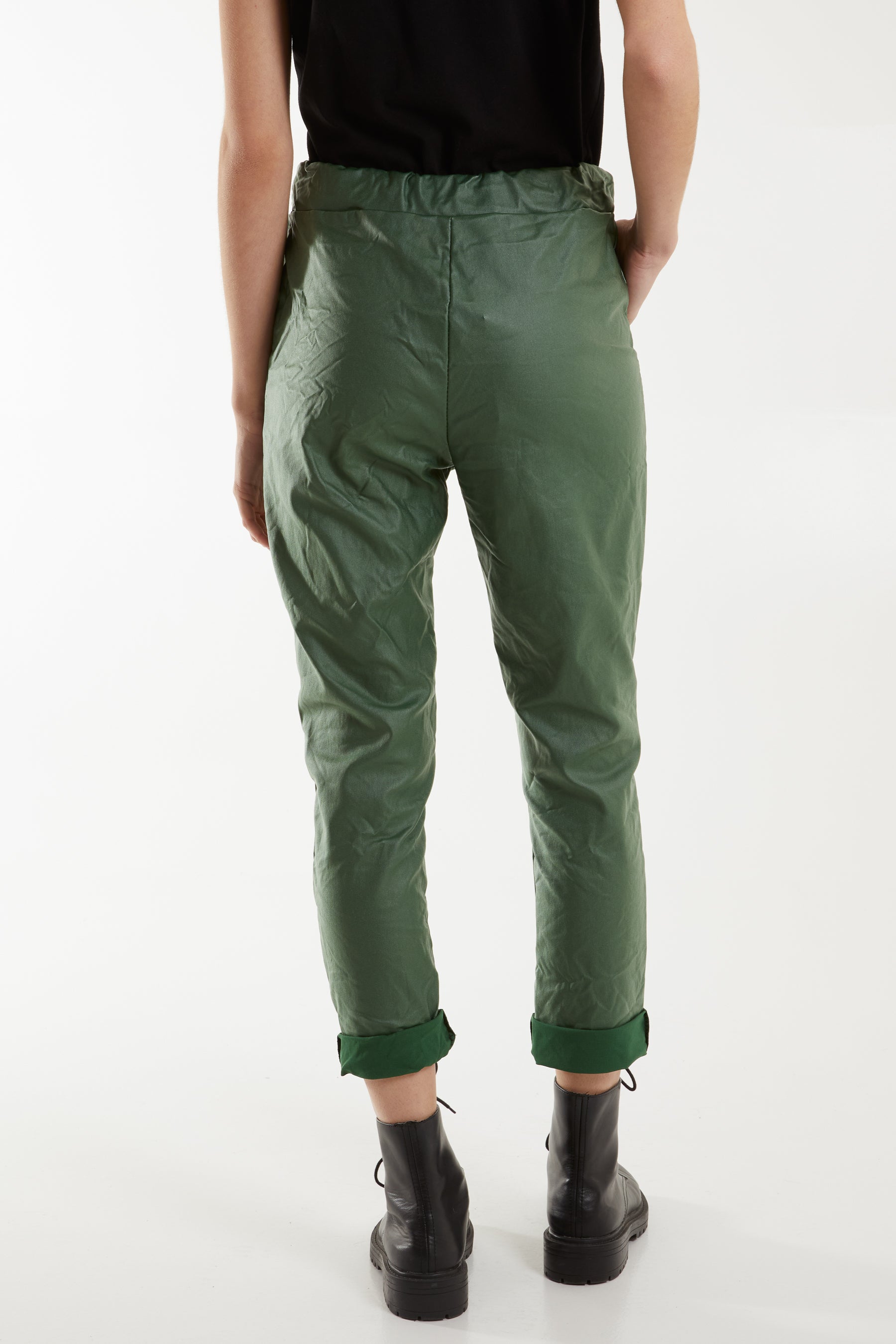 Magic Stretch PU Coated Crushed Trousers