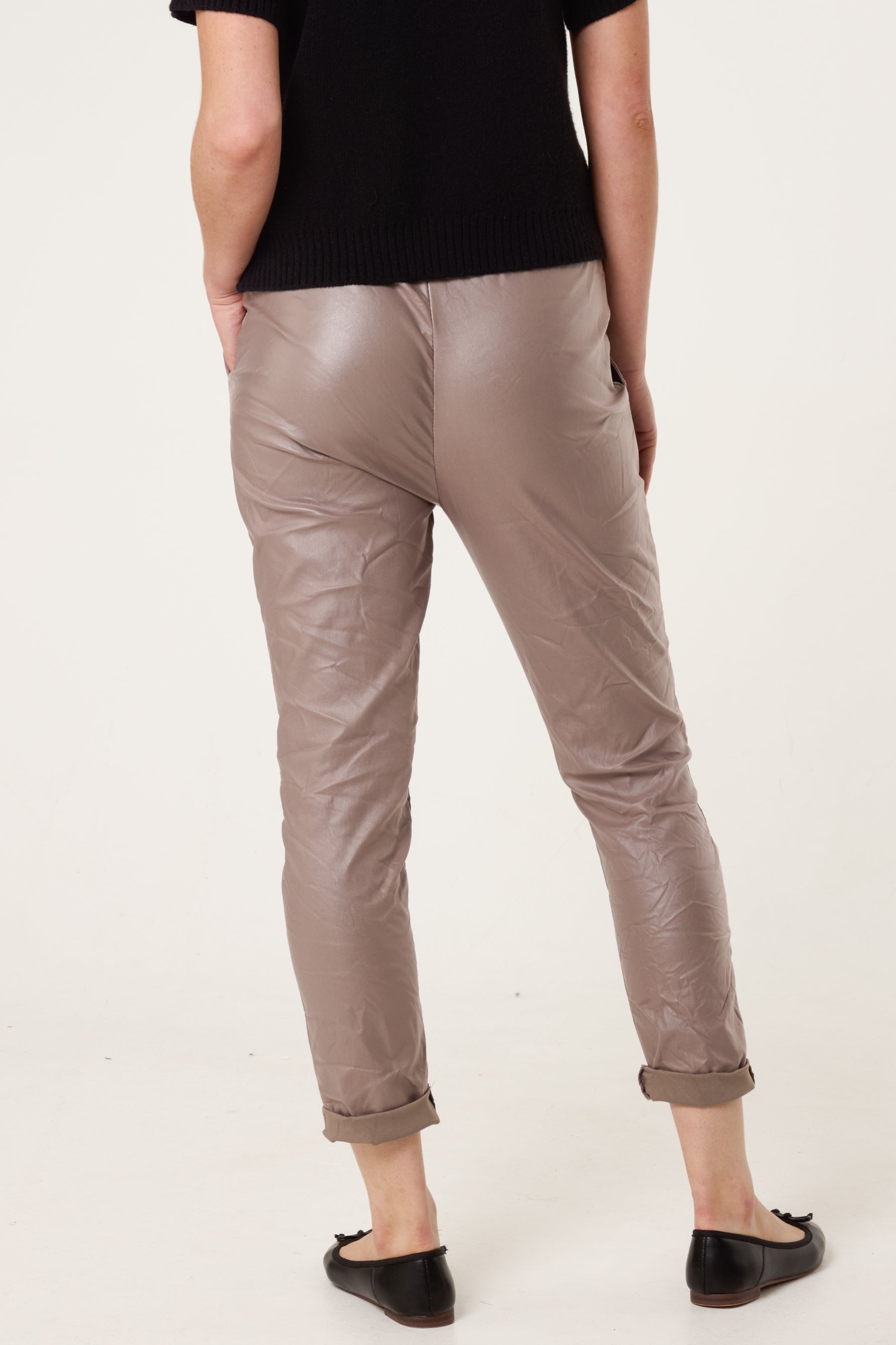 Magic Stretch PU Coated Crushed Trousers