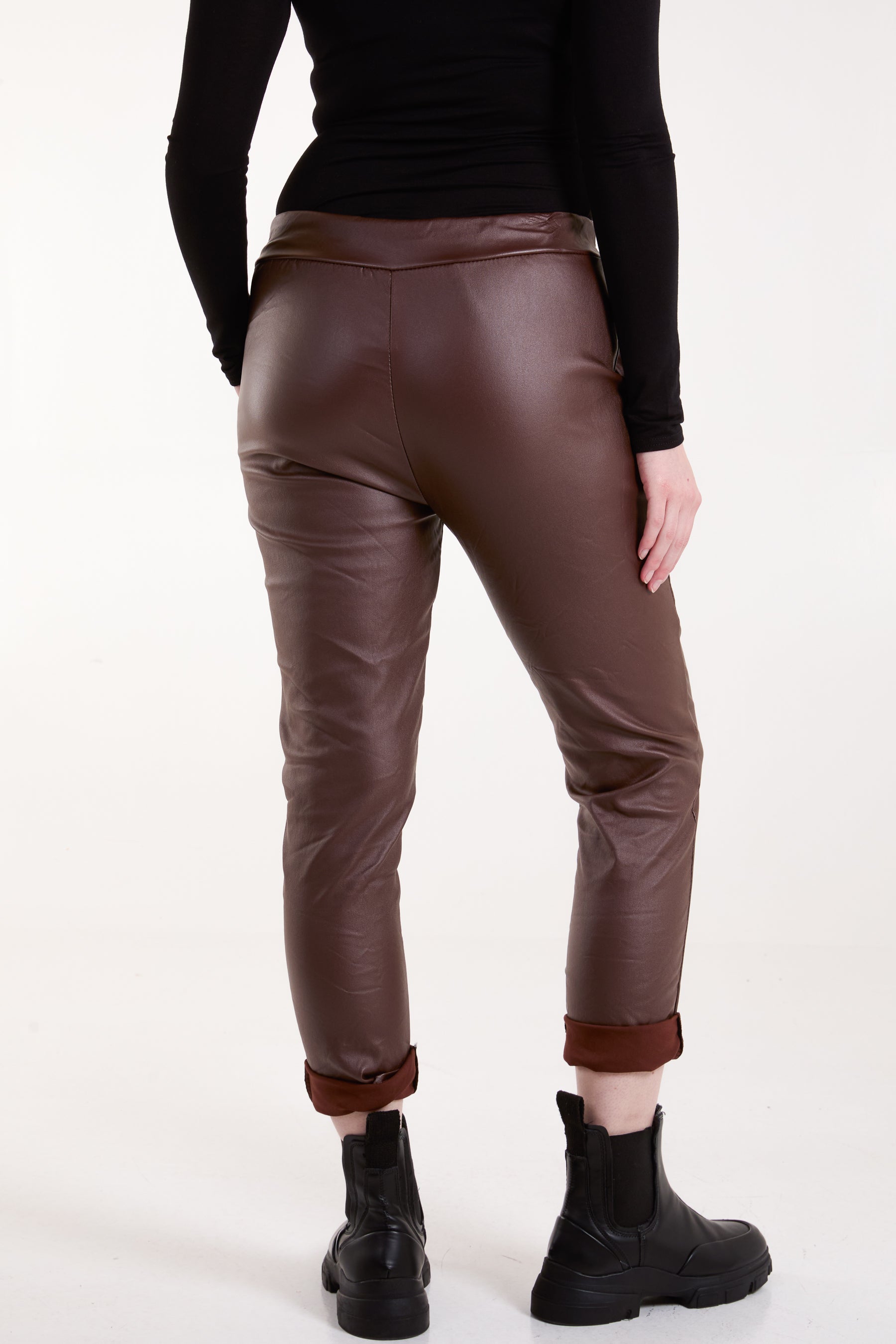 Magic Stretch PU Coated Crushed Trousers