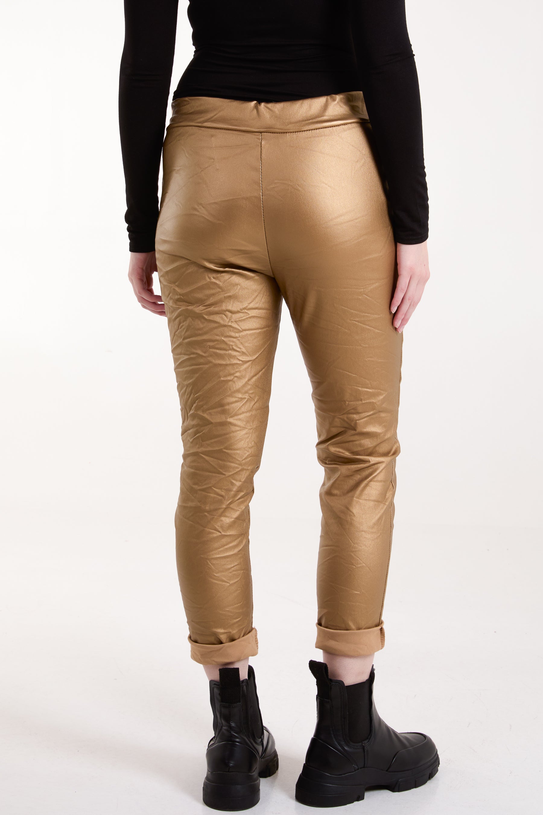 Magic Stretch PU Coated Crushed Trousers