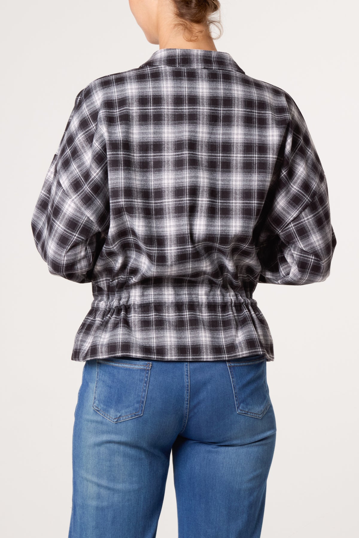 Zip Through Plaid Jacket