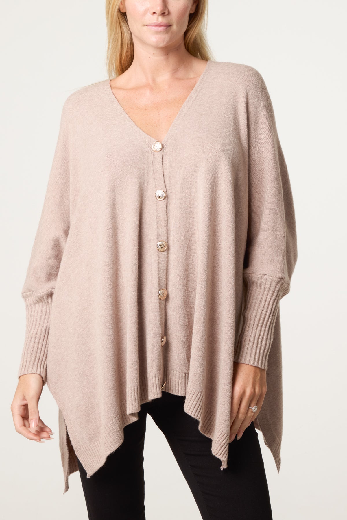 Gold Button Through Cardigan