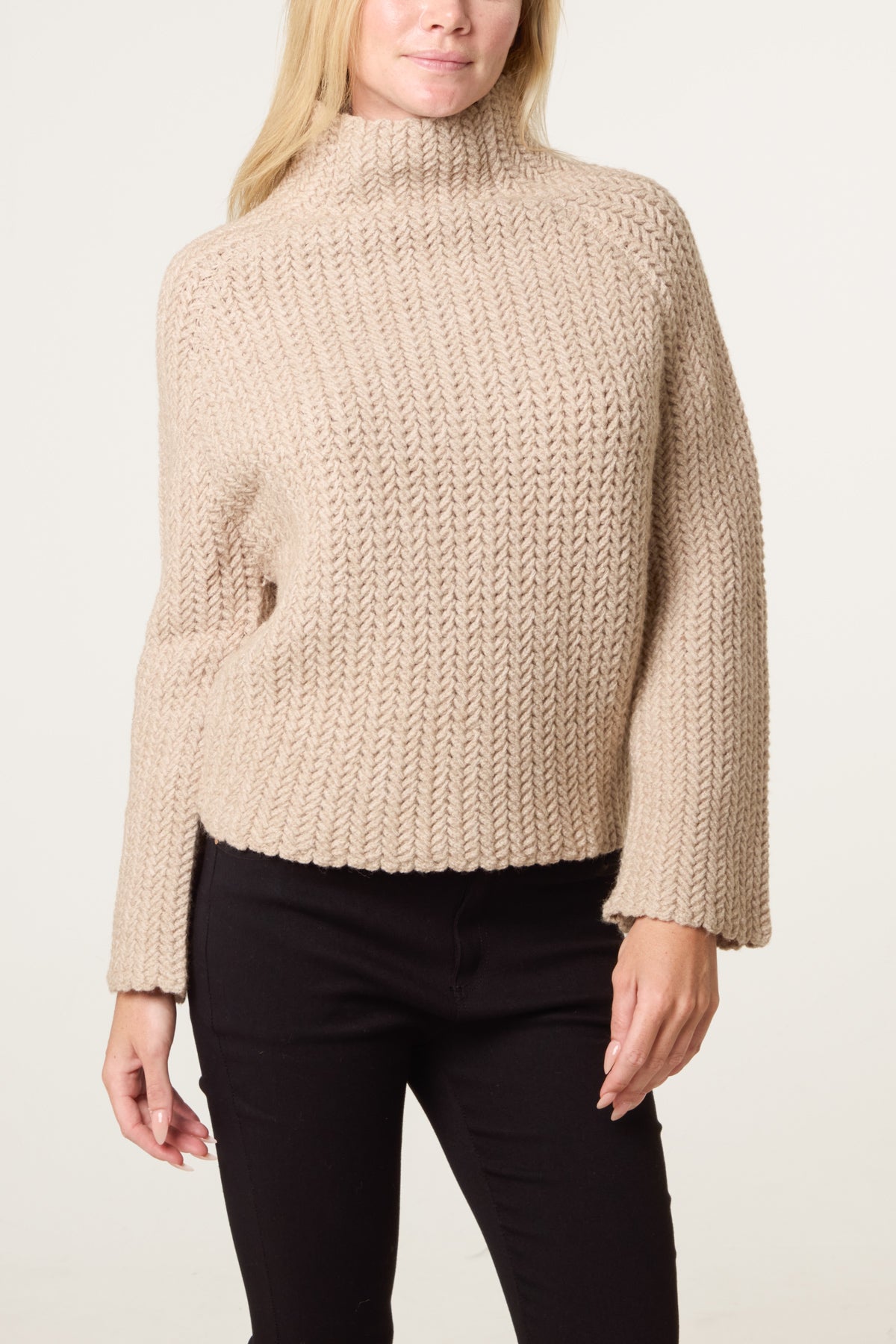High Neck Chunky Knit Jumper