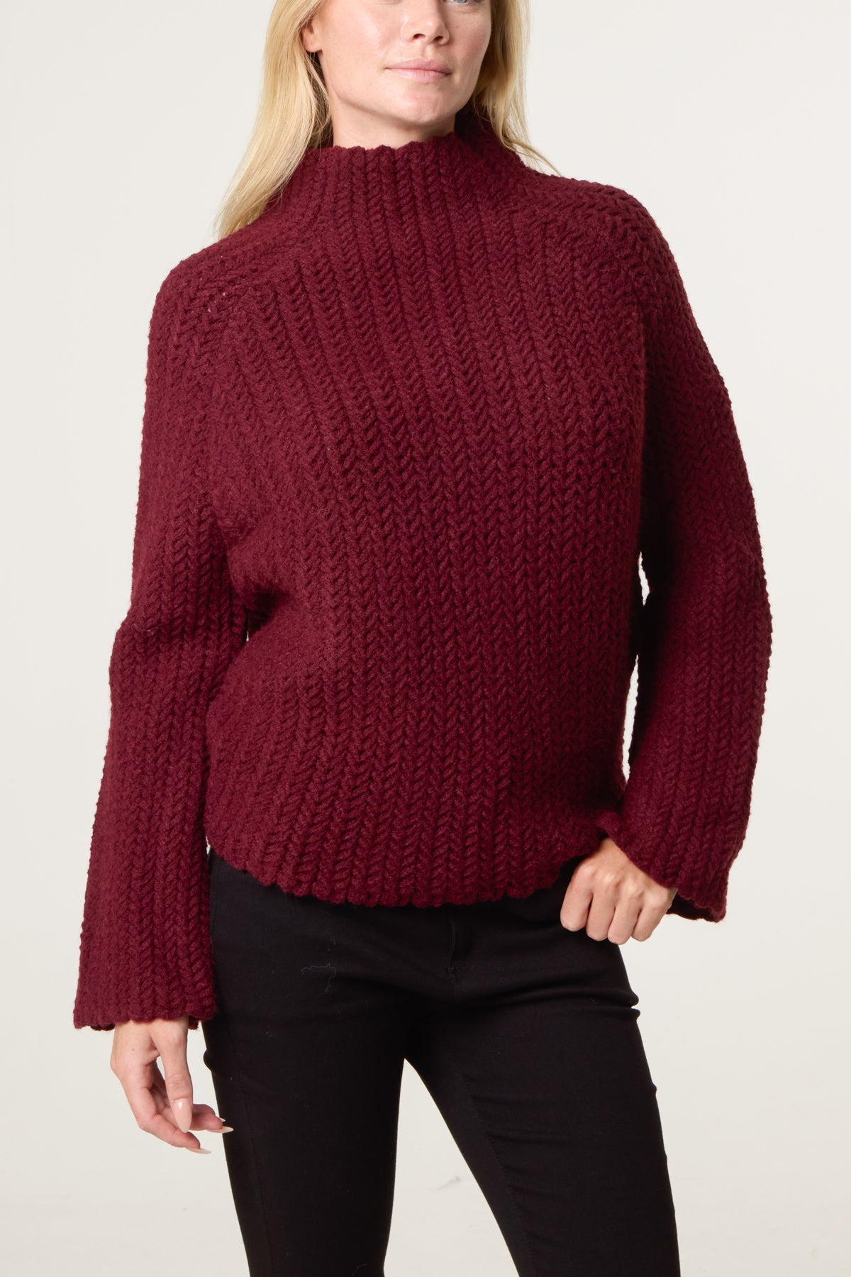 High Neck Chunky Knit Jumper